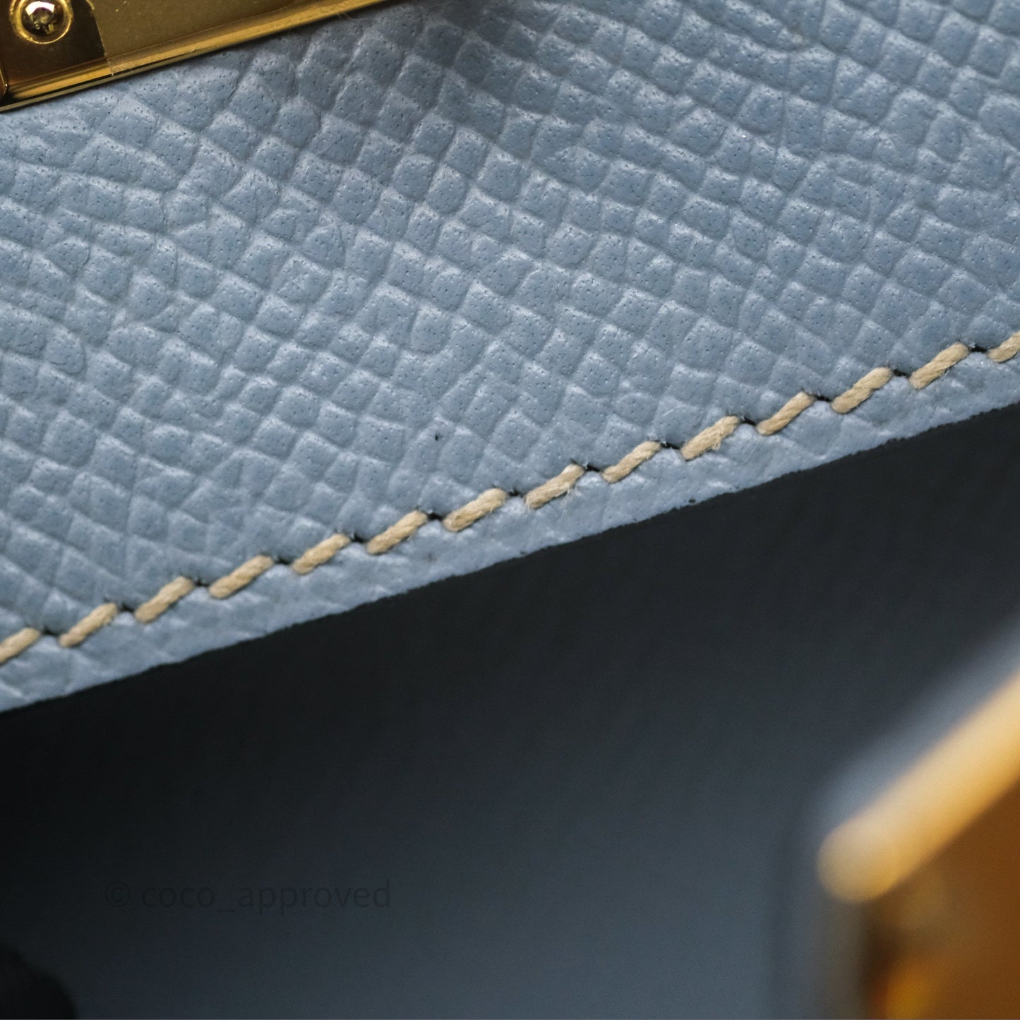 Hermès Kelly II 28 Sellier Bleu Lin J7 Epsom Gold Hardware