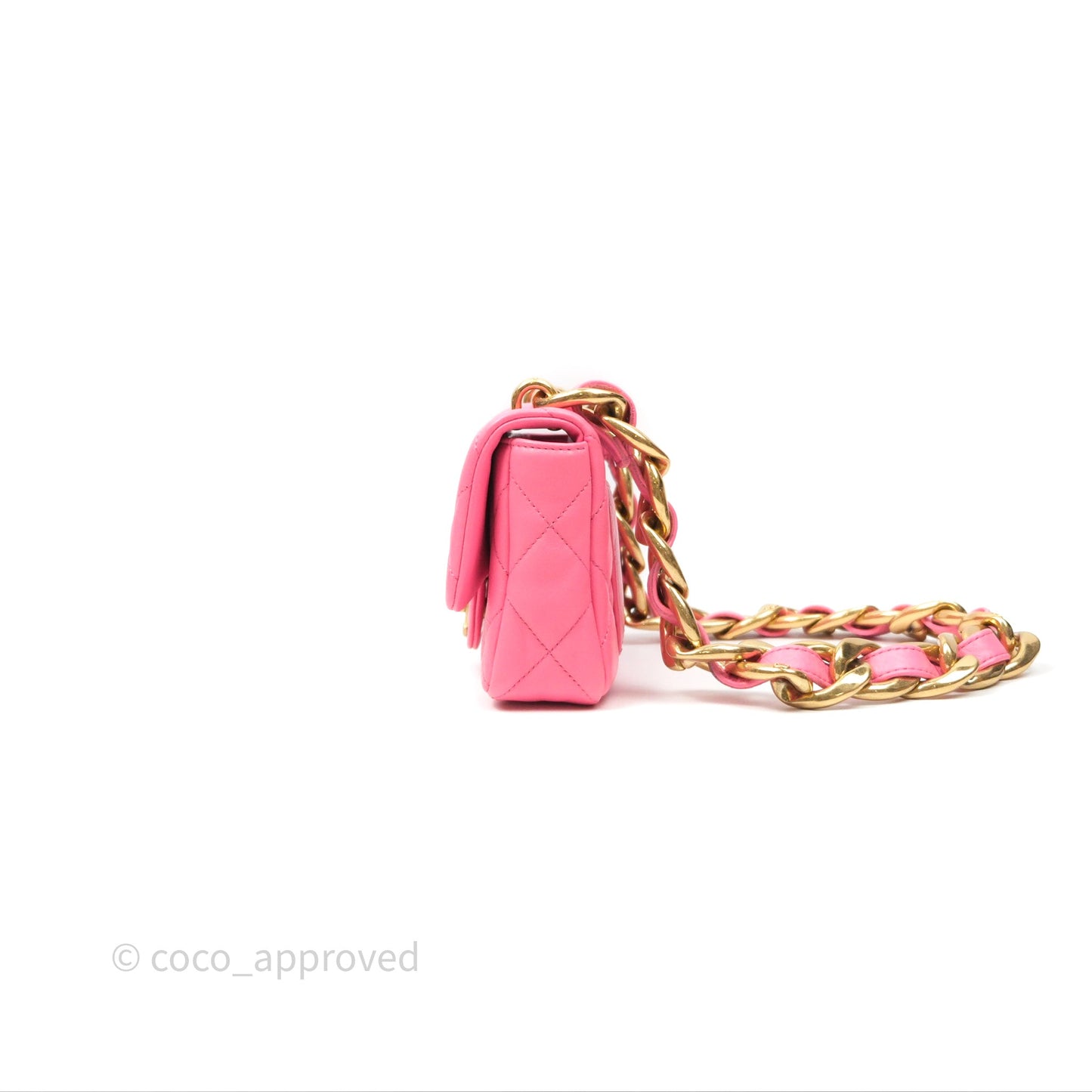 Chanel Quilted Mini CC Funky Town Flap Pink Lambskin Aged Gold Hardware
