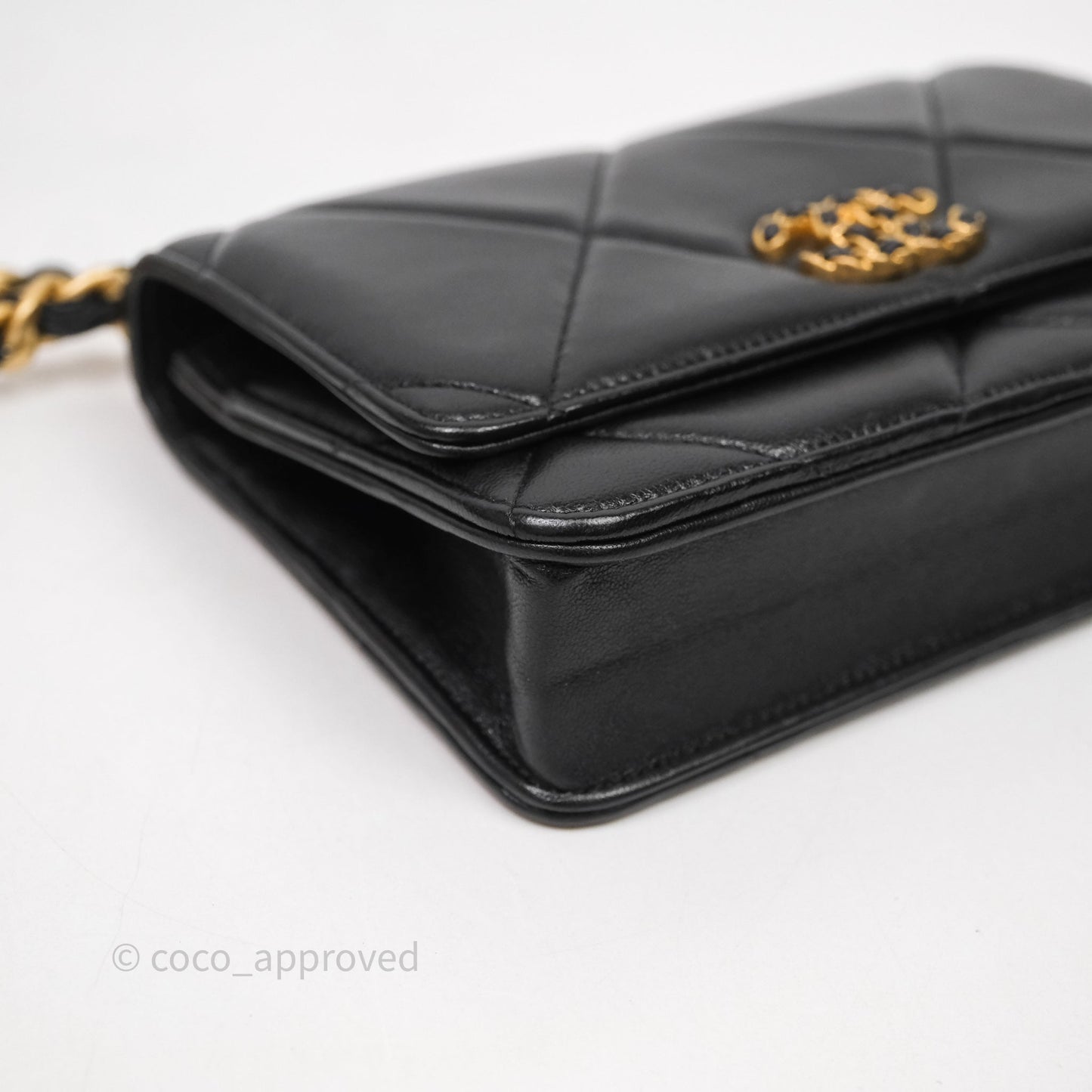 Chanel 19 Wallet on Chain WOC Black Mixed Hardware