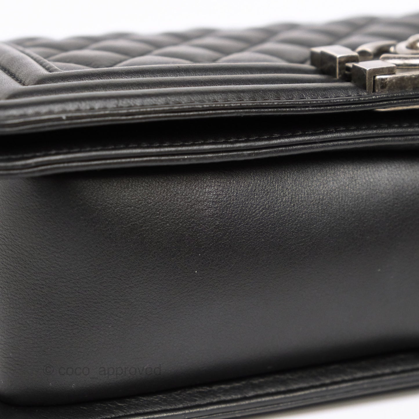 Chanel Medium Boy Quilted Black Calfskin Ruthenium Hardware
