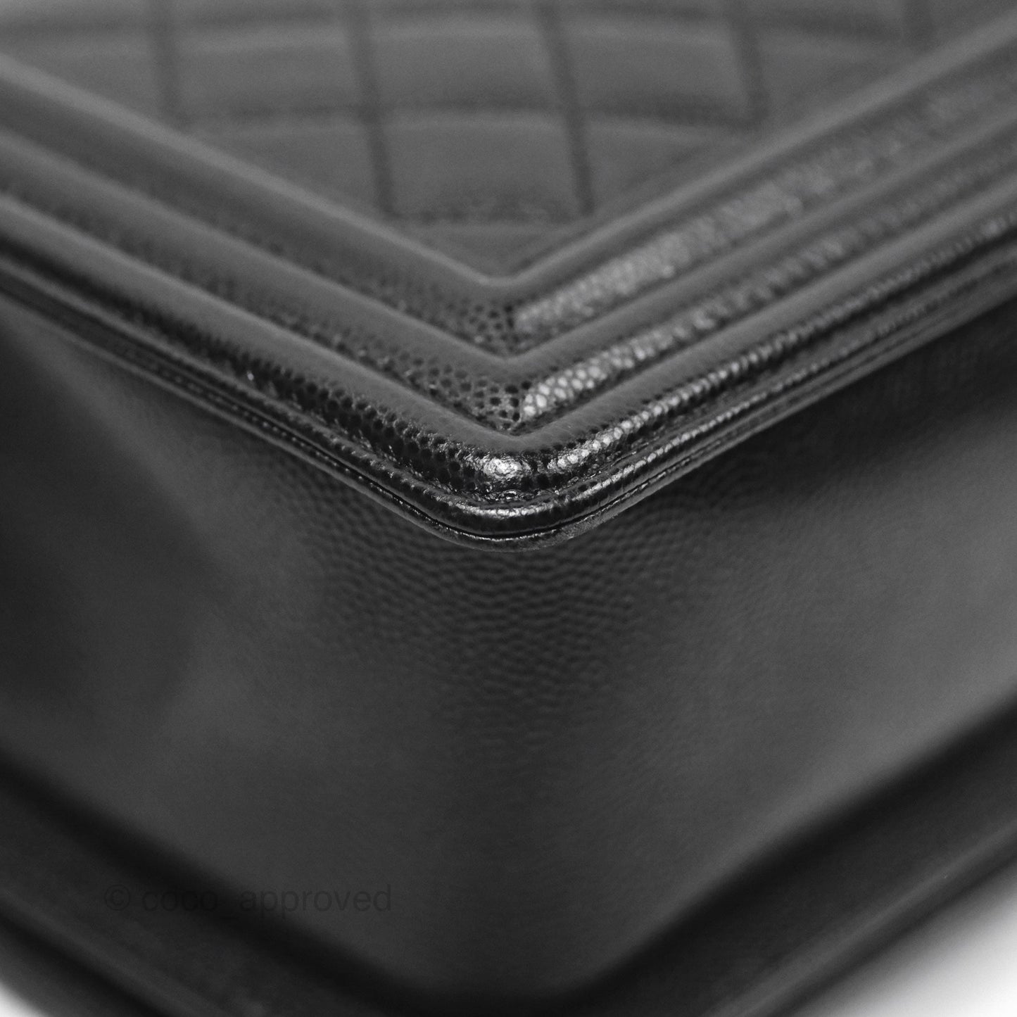 Chanel Medium Boy Quilted Black Caviar Aged Gold Hardware