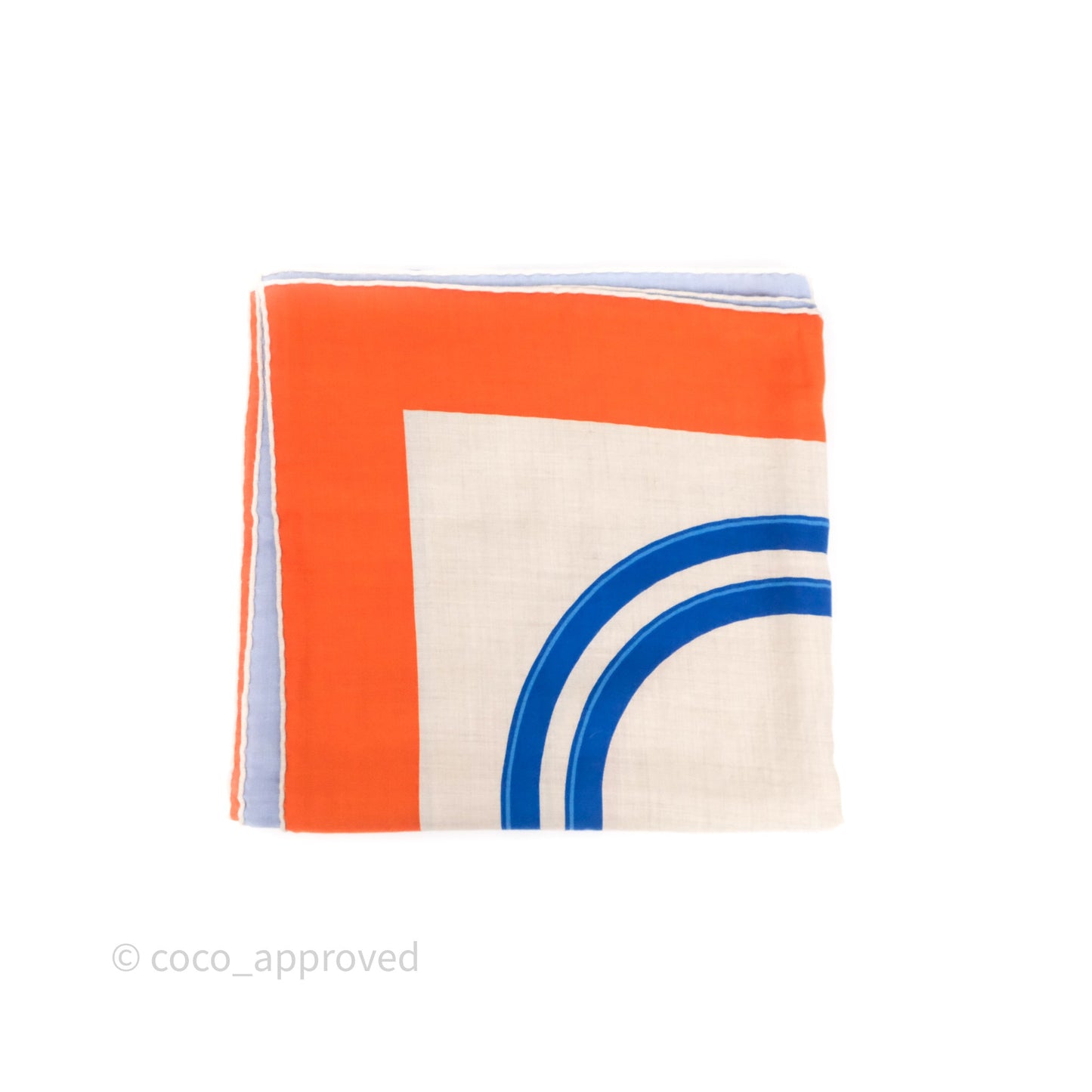 Hermes Brides De Gala App 140cm TD/ Orange/ Naturel/ Bleu Azur Cachemire Scarf