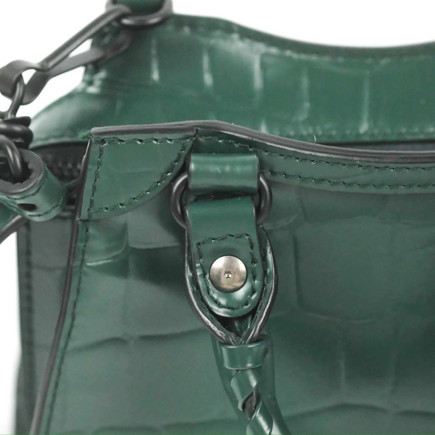 Balenciaga Mini Neo Classic City Bag Green Croc Embossed