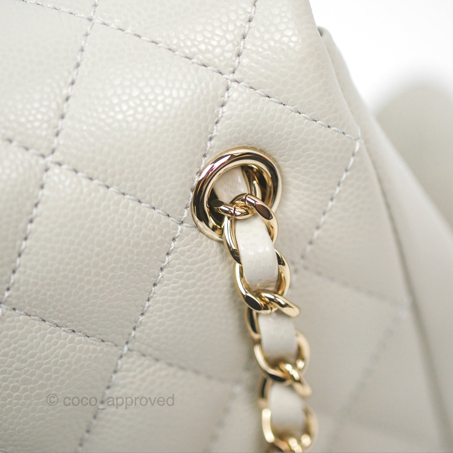Chanel Small Duma Backpack Caviar Pale Grey Gold Hardware 23K