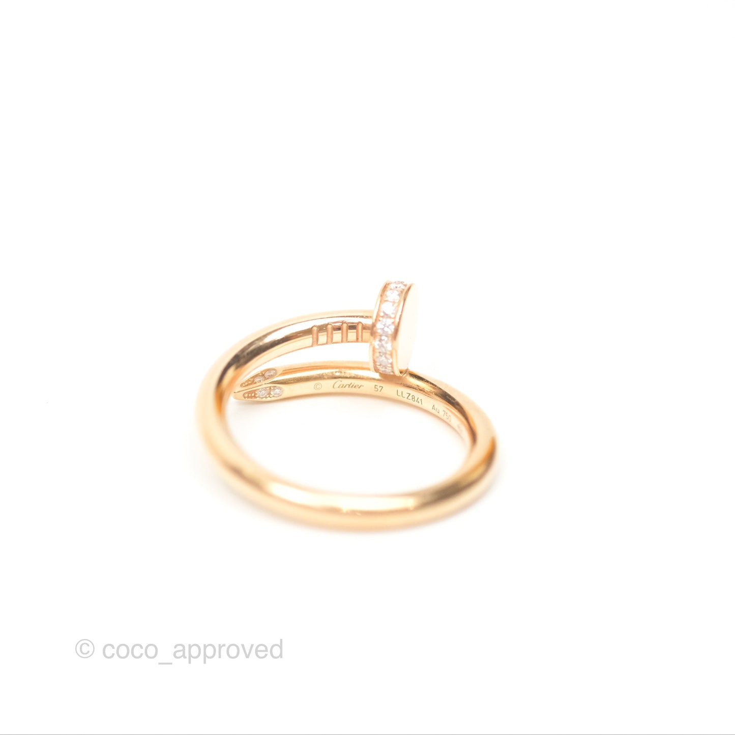 Cartier Juste Un Clou Ring Rose Gold Diamonds Size 57