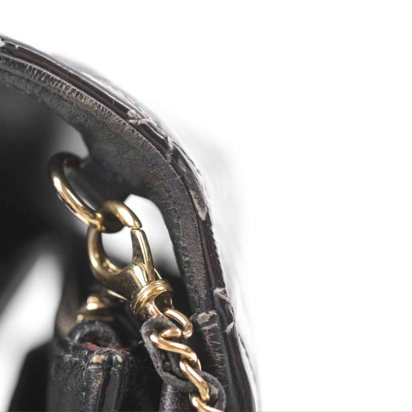 Chanel Golden Class Wallet On Chain WOC Black Patent Gold Hardware