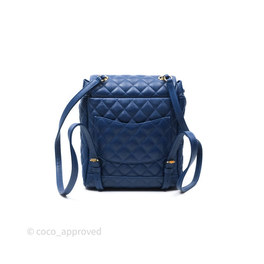 Chanel Quilted Small Urban Spirit Backpack Calfskin Navy Gold Hardware