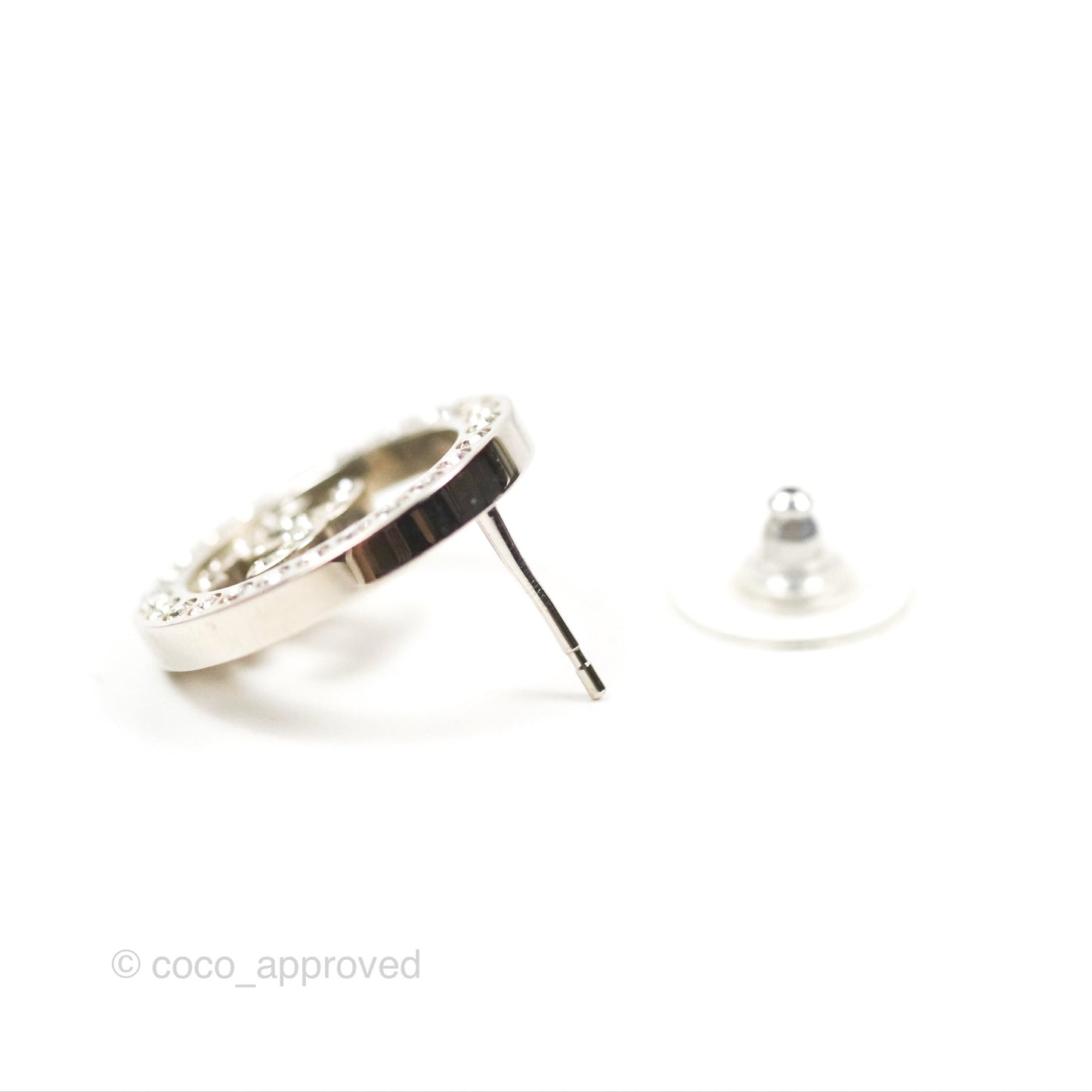 Chanel CC Crystal Round Earrings 17S