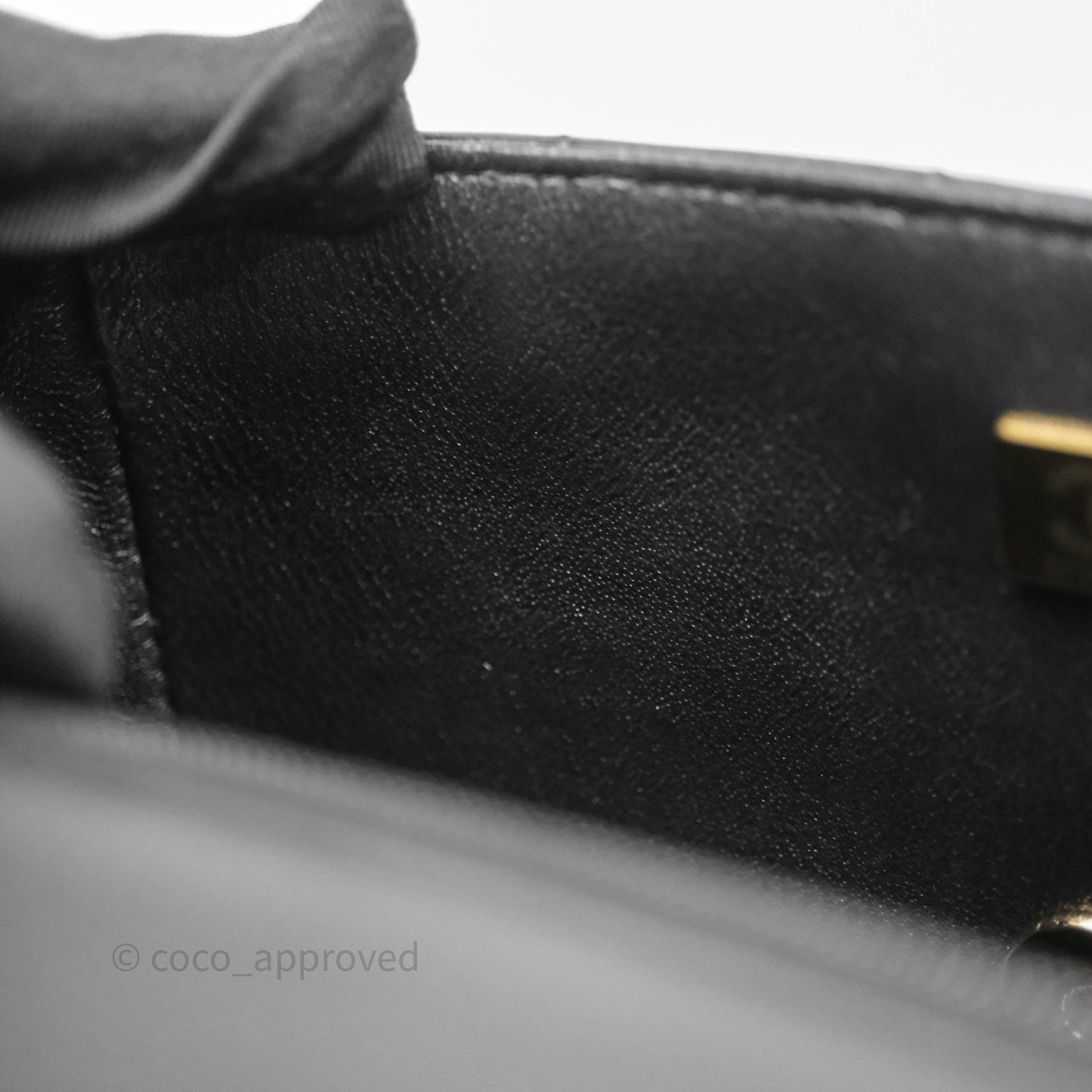 Chanel Mini Rectangular Black Lambskin Bag Gold Hardware