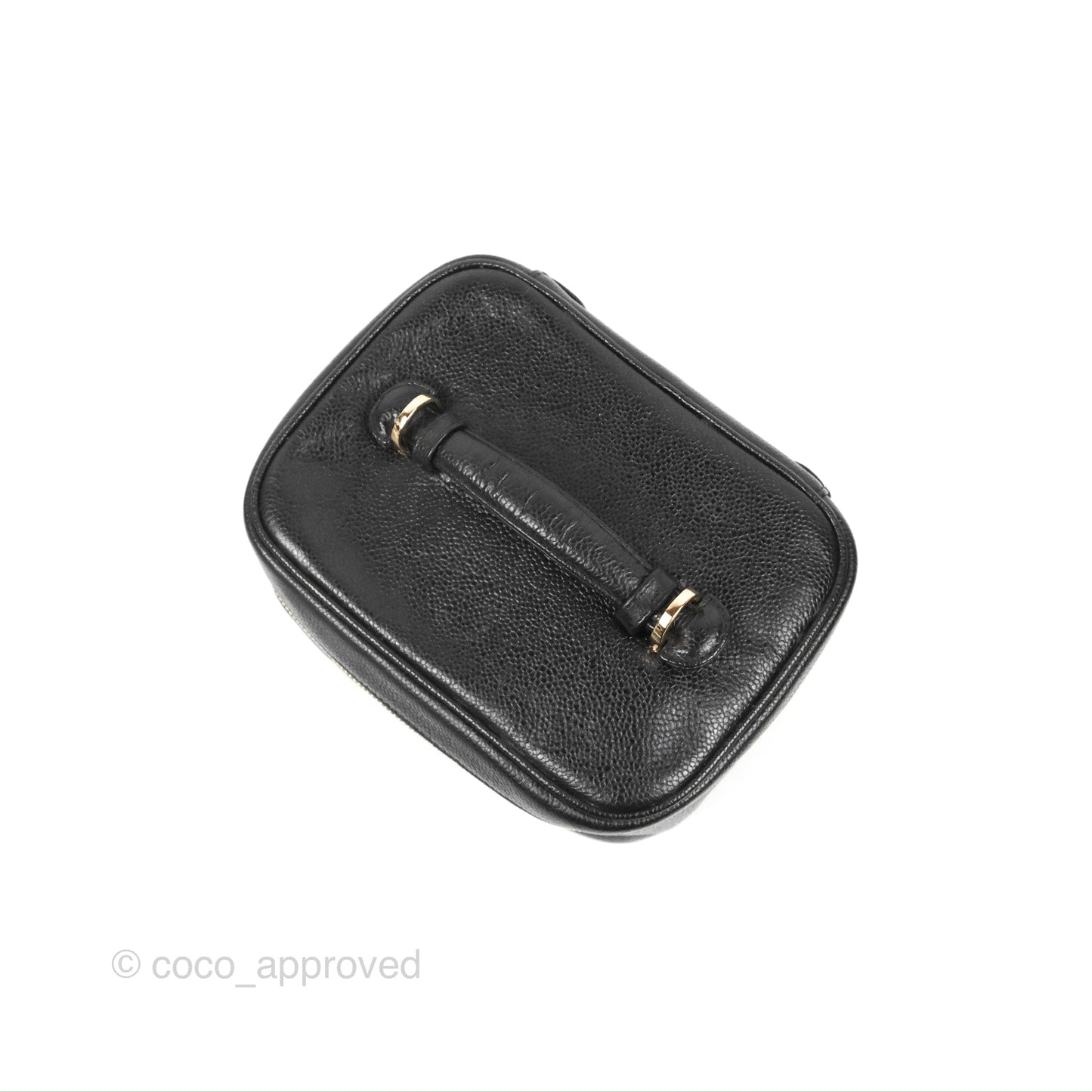 Chanel Vintage Vanity Case Black Caviar Gold Hardware