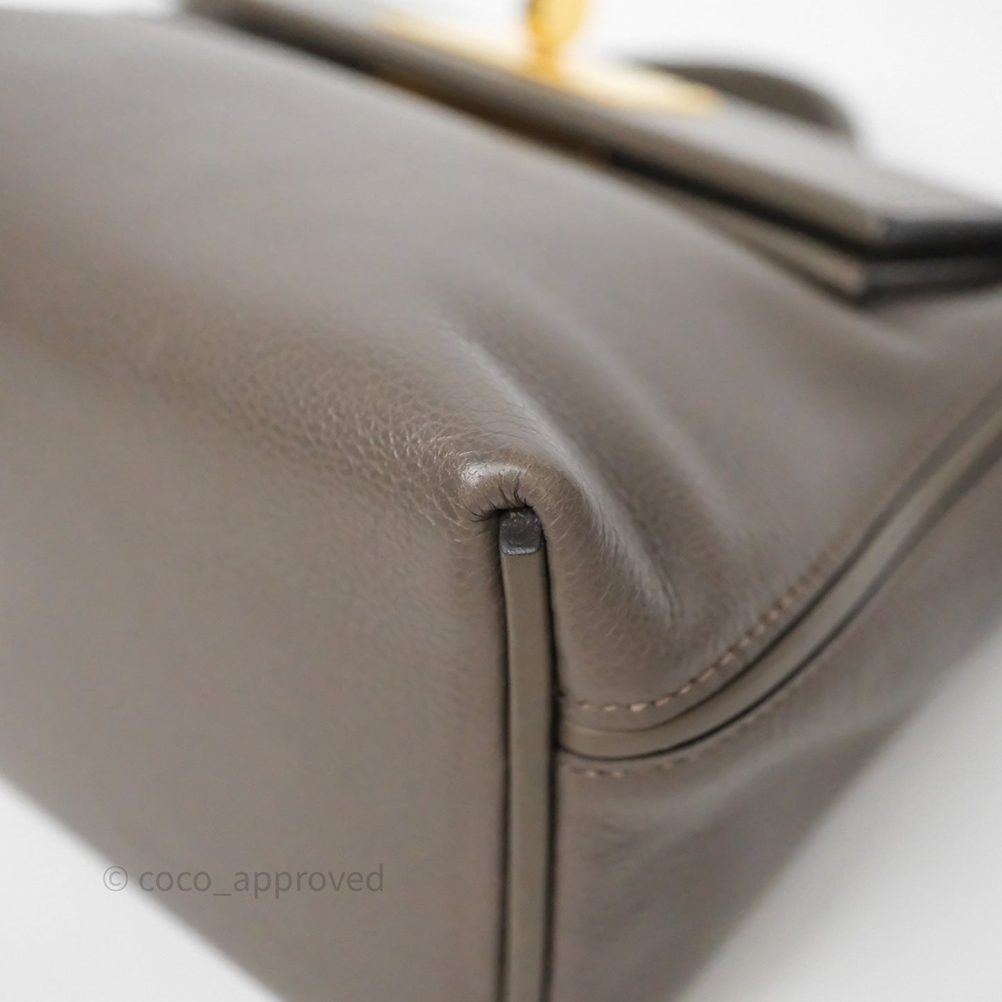 Hermès 24/24 21 Mini Gris Etain 8F Evercolor/ Swift Gold Hardware