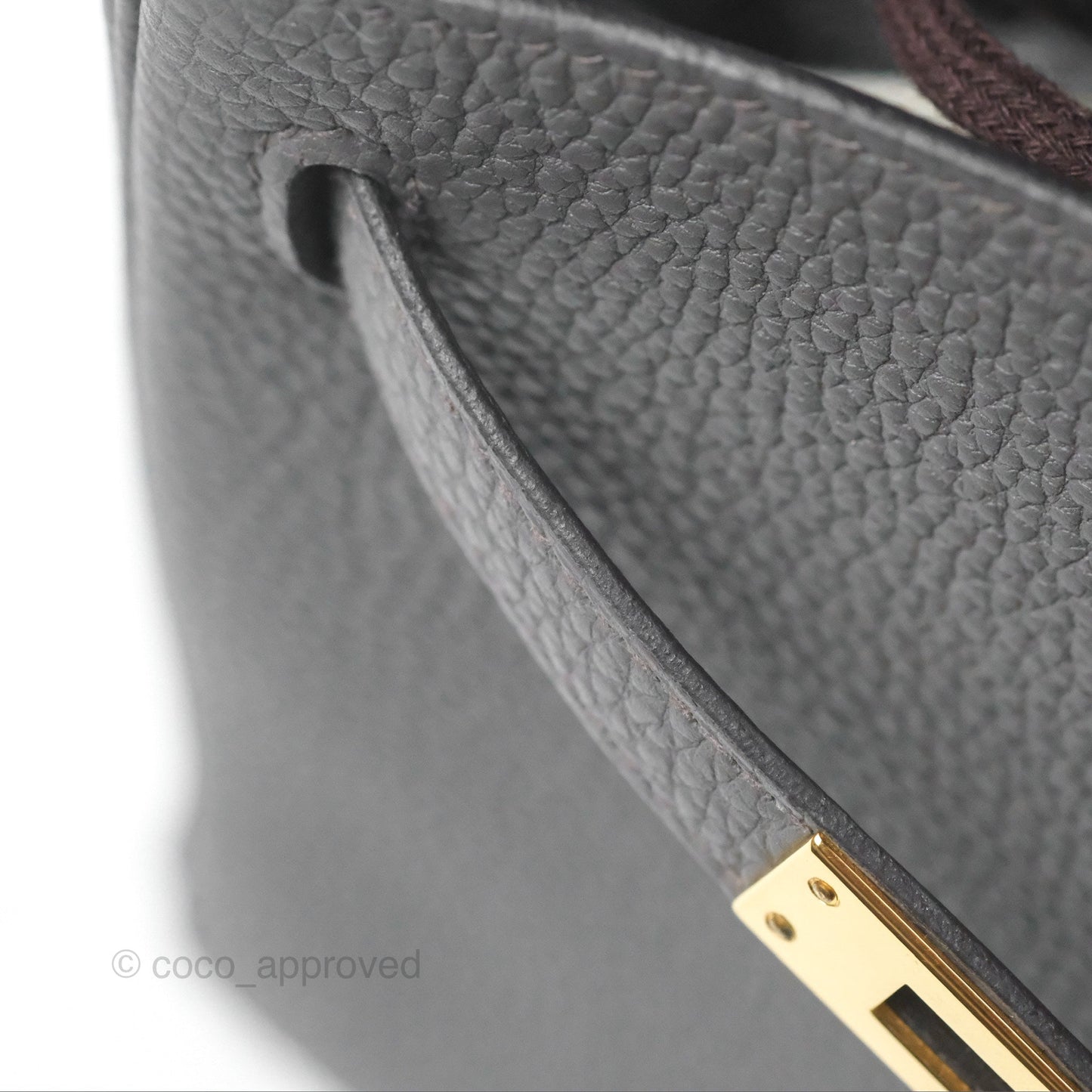 Hermès Retourne Kelly 25 Gris Etain 8F Togo Gold Hardware