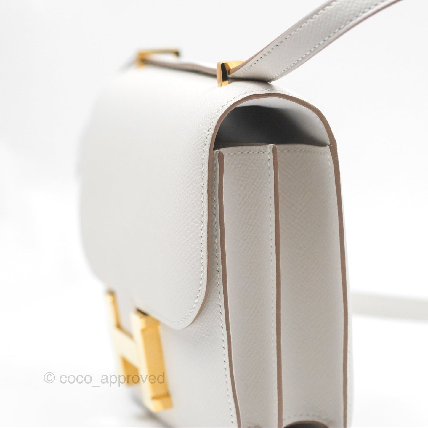 Hermès Constance Mini 18cm Mirror Gris Pale Epsom Gold Hardware
