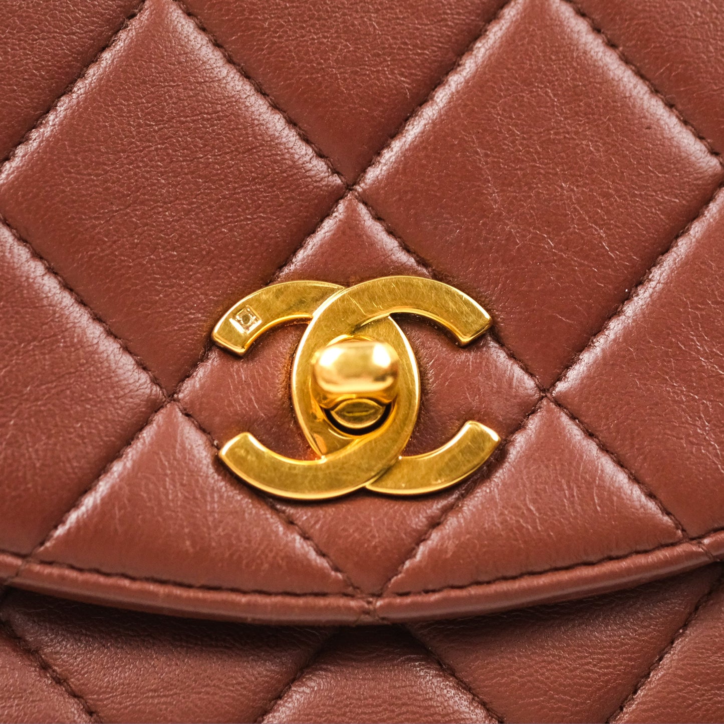 Chanel Vintage CC Duma Backpack Brown Lambskin 24K Gold Hardware