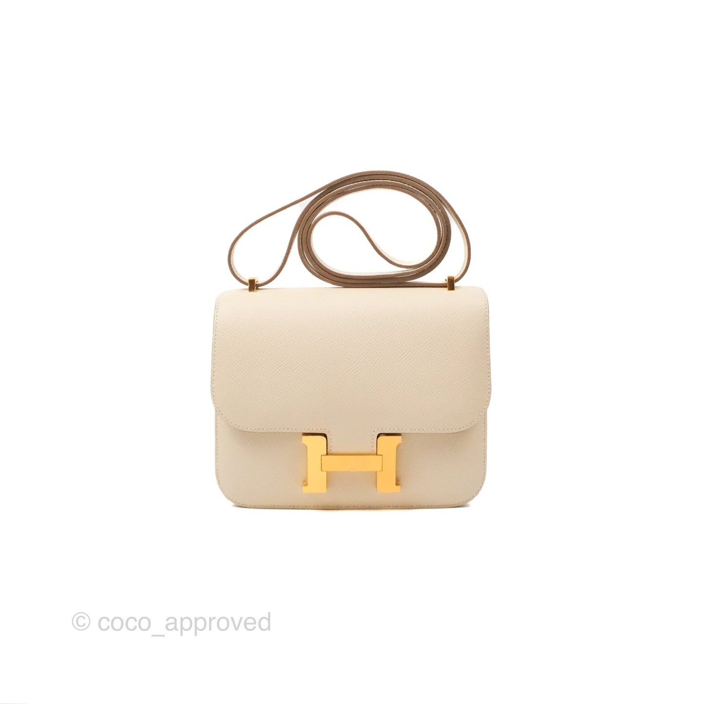 Hermès Constance Mini 18cm Craie Epsom Gold Hardware