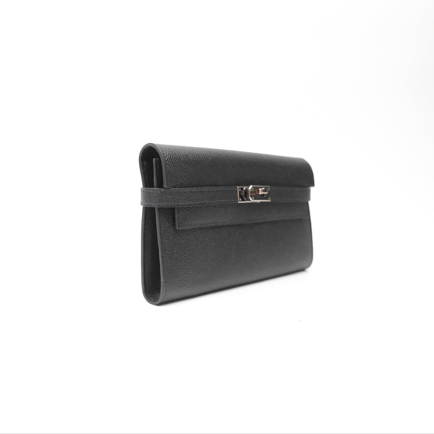Hermès Kelly Wallet Black Noir 89 Epsom Palladium Hardware