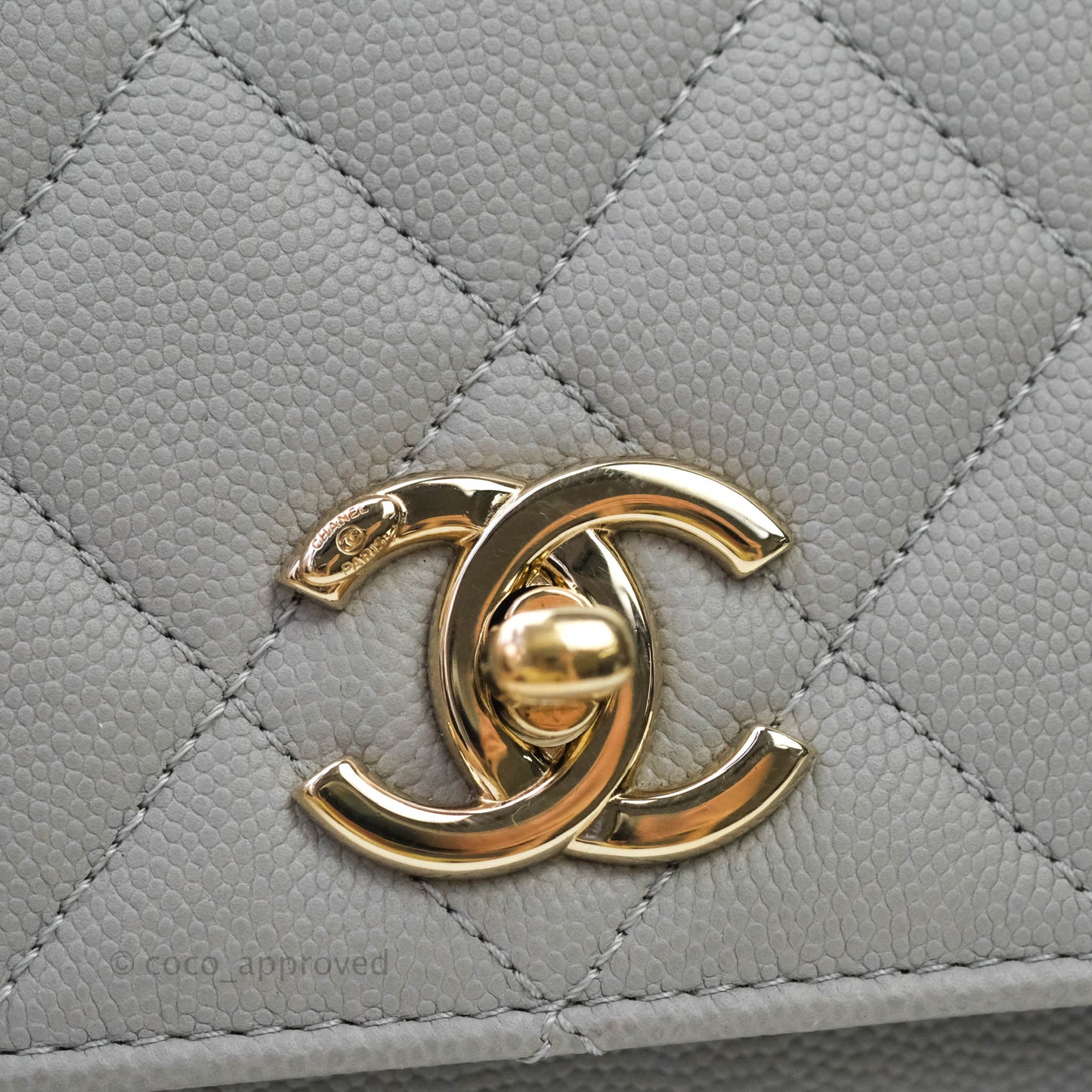 Chanel Quilted Small Business Affinity Flap Grey Caviar Gold Hardware