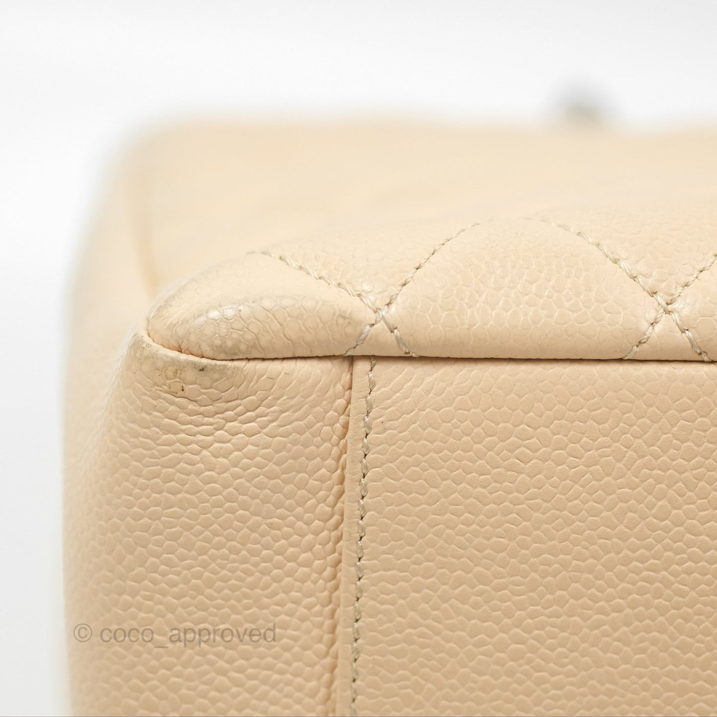 Chanel GST Beige Caviar Silver Hardware