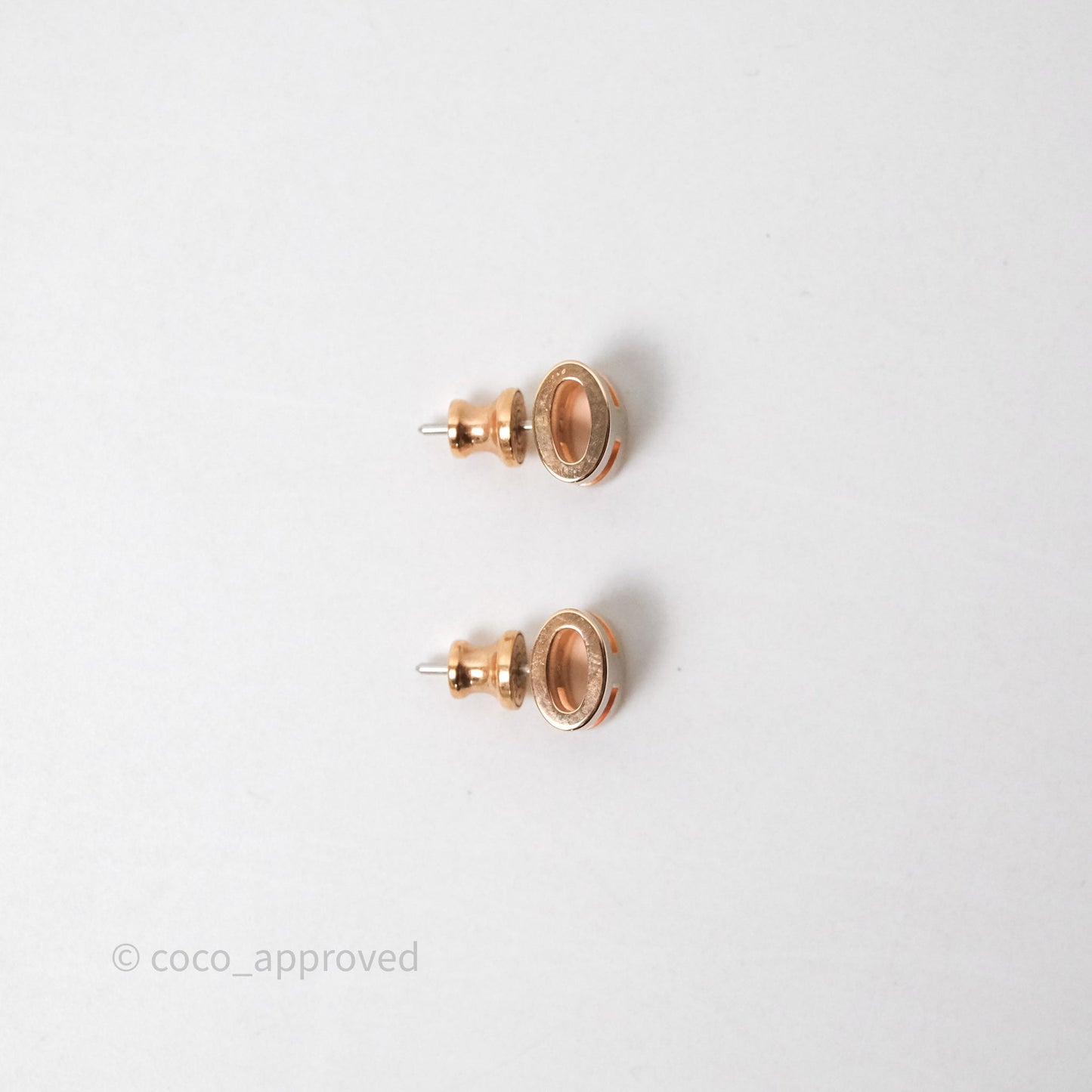 Hermès Mini Pop H Earrings Marron Glace Rose Gold