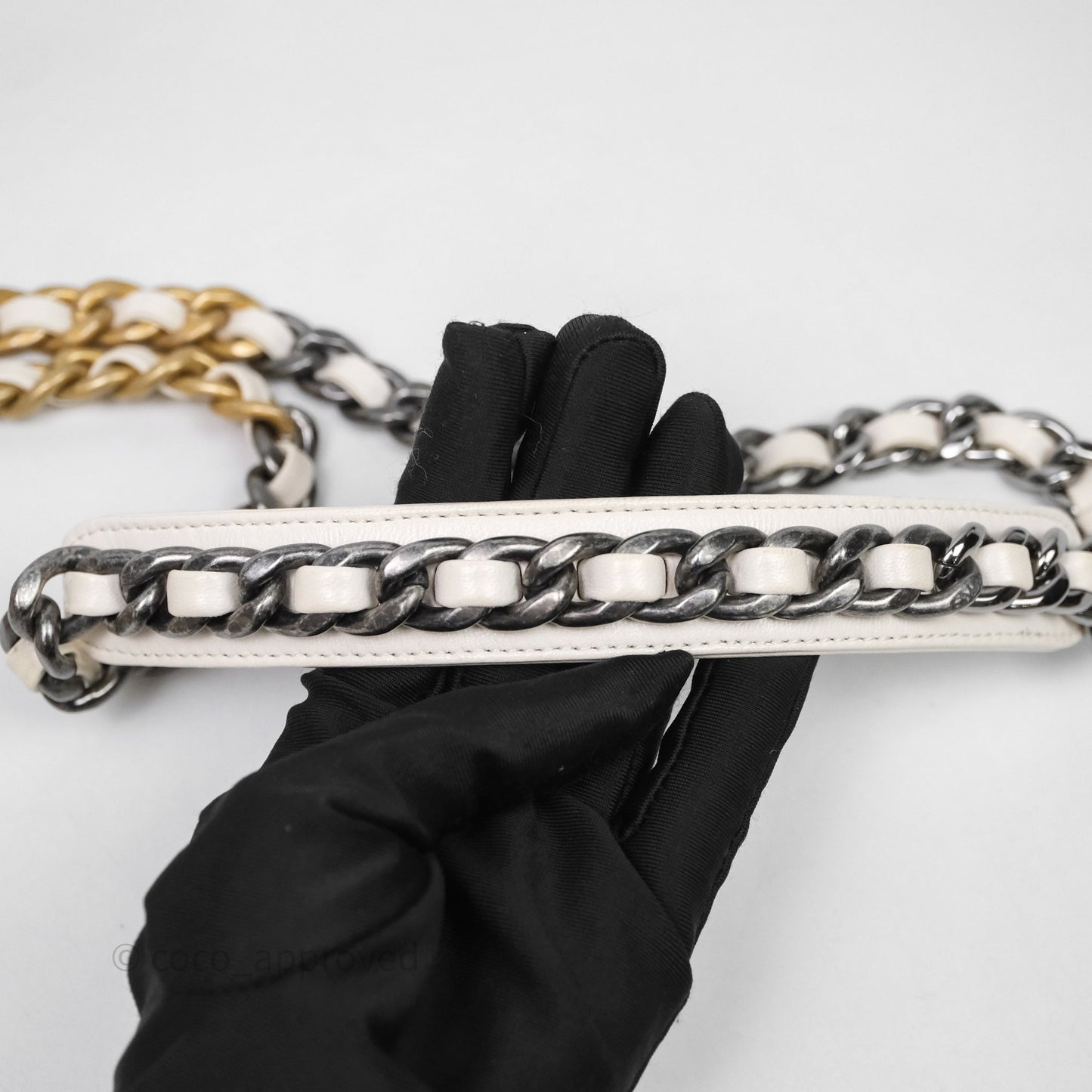 Chanel 19 Small Ivory White Mixed Hardware