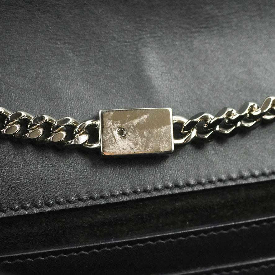 Saint Laurent Medium Kate Tassel Chain Bag Black Smooth Calfskin Silver Hardware