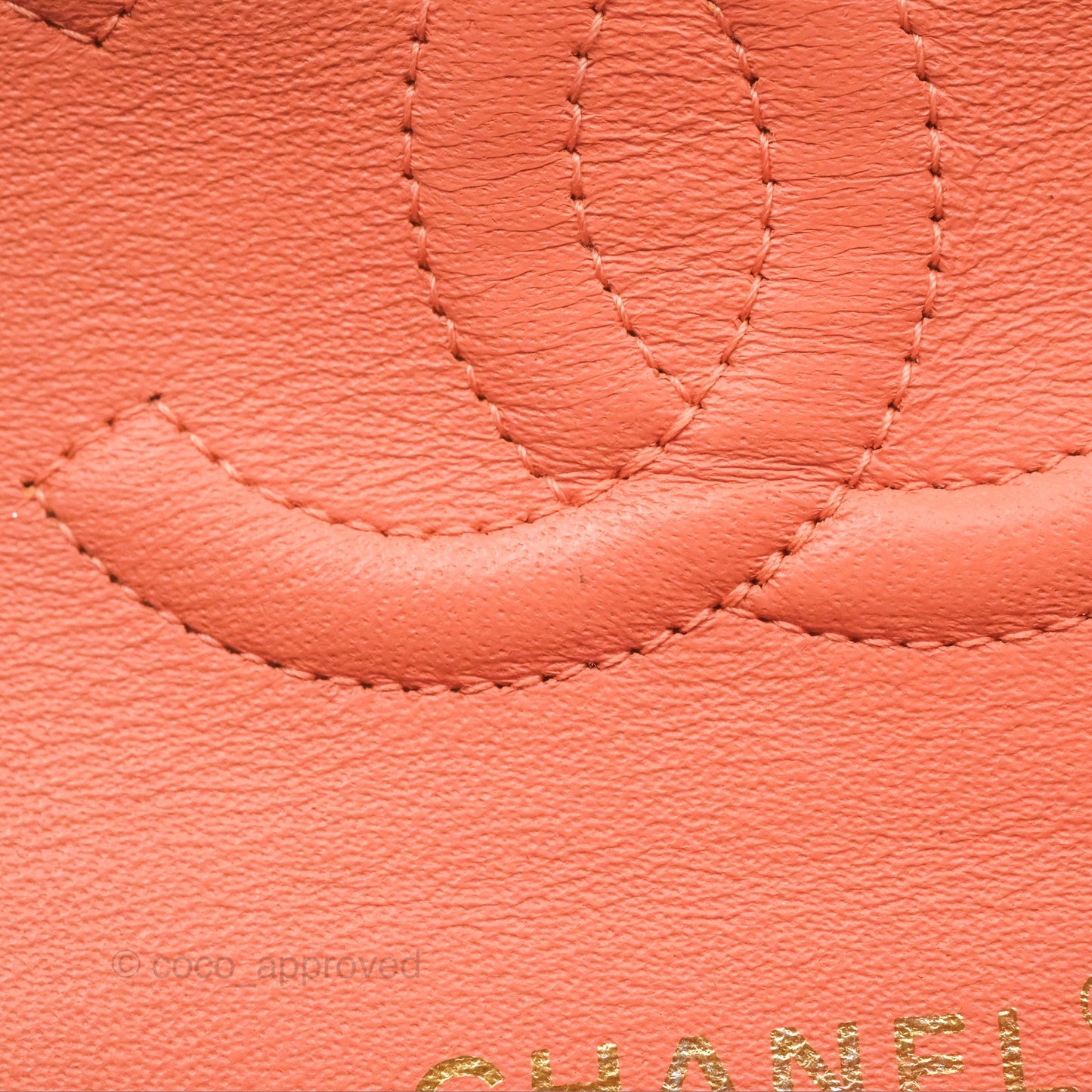 Chanel Classic M/L Medium Flap Quilted Peach Lambskin Gold Hardware