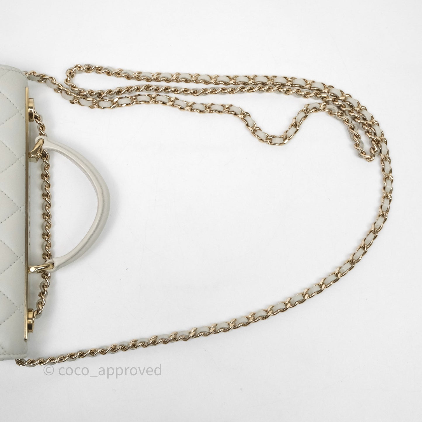 Chanel Trendy CC Wallet On Chain WOC Light Grey Lambskin Gold Hardware N