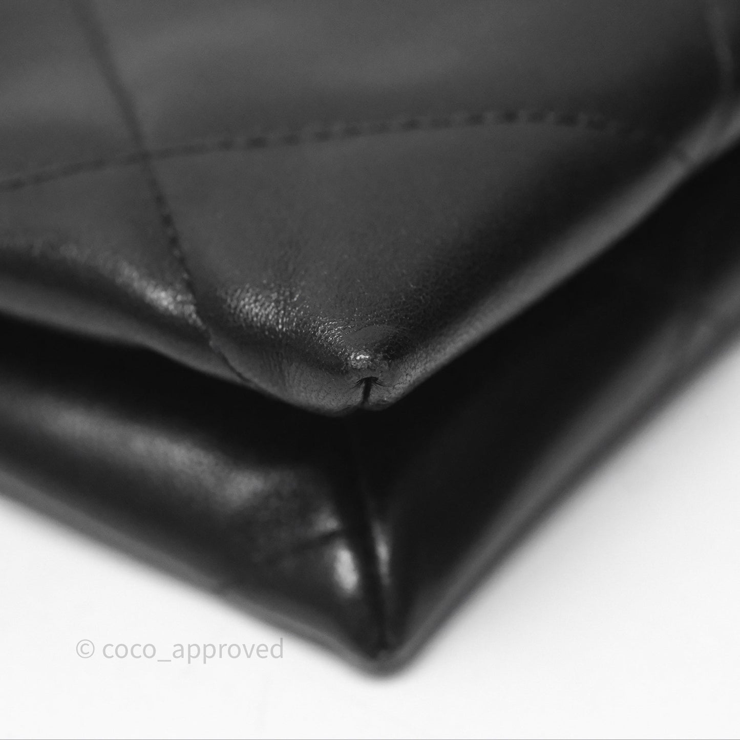 Chanel 19 Pouch Black Shiny Goatskin Mixed Hardware