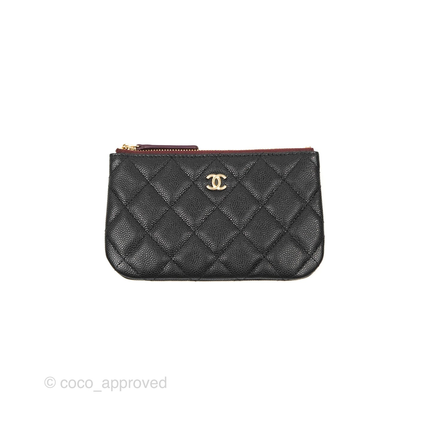Chanel Quilted Mini O Case Black Caviar Gold Hardware