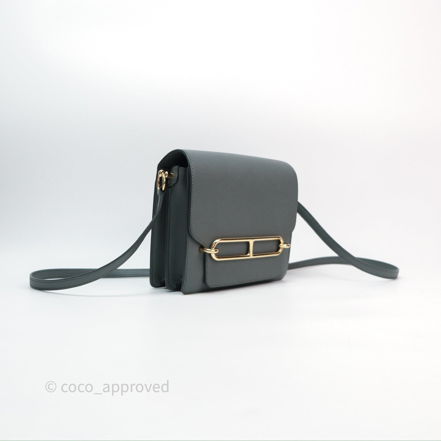 Hermès Roulis Mini 18 Vert Amancde 63 Evercolor Gold Hardware