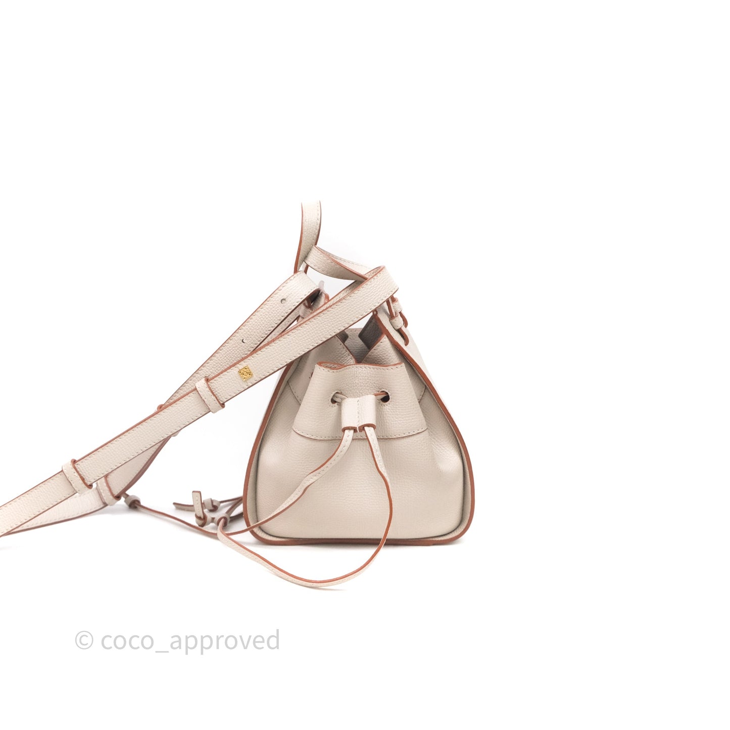 Loewe Mini Hammock Drawstring Light Ghost Calfskin