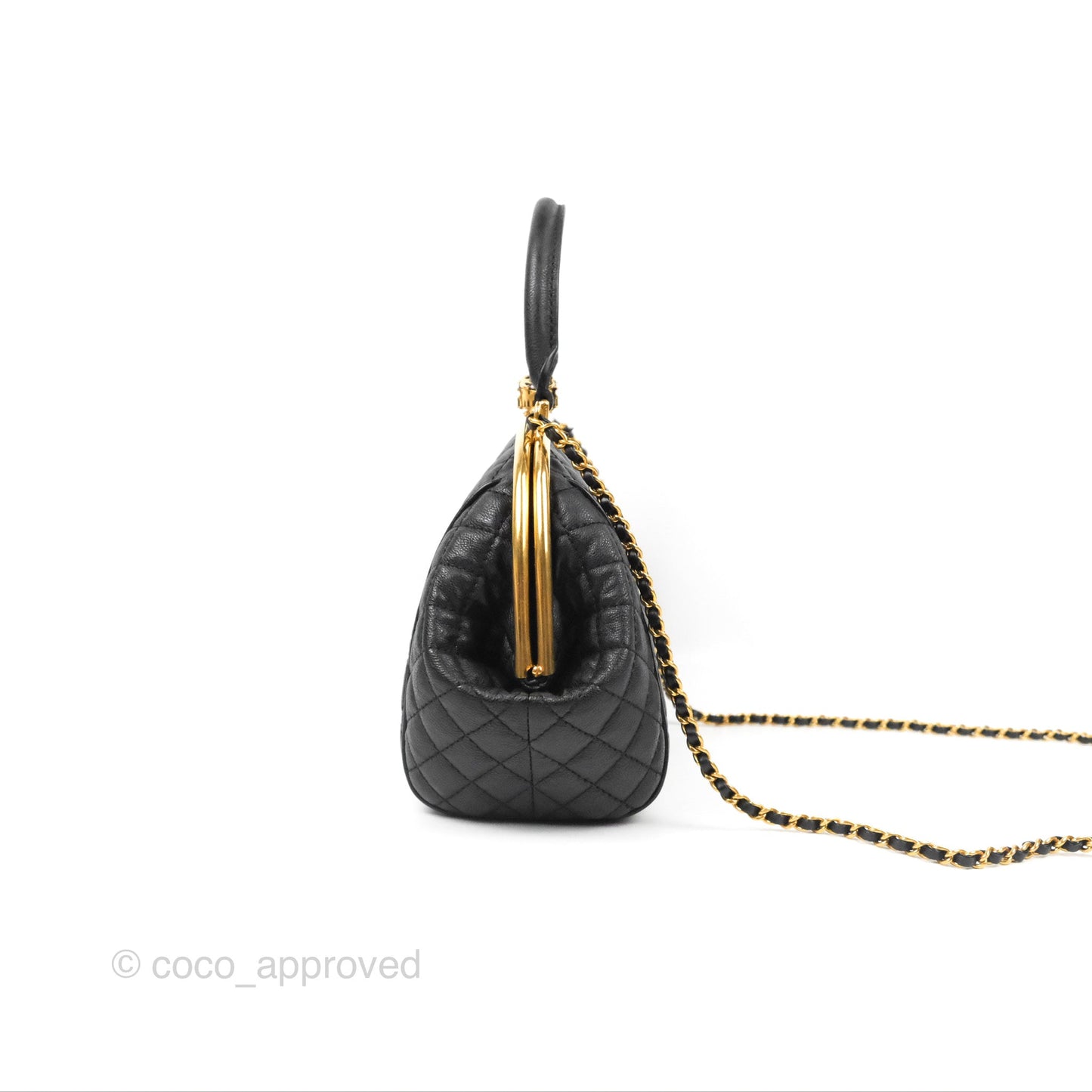 Chanel Paris Rome Colosseum Lock Bag Black Calfskin Antique Gold