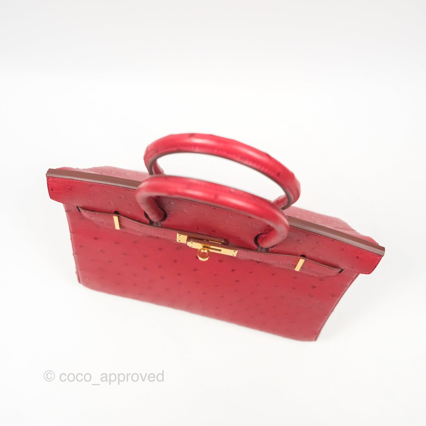 Hermès Birkin Retourne 30 Rouge Vif 53 Ostrich Gold Hardware