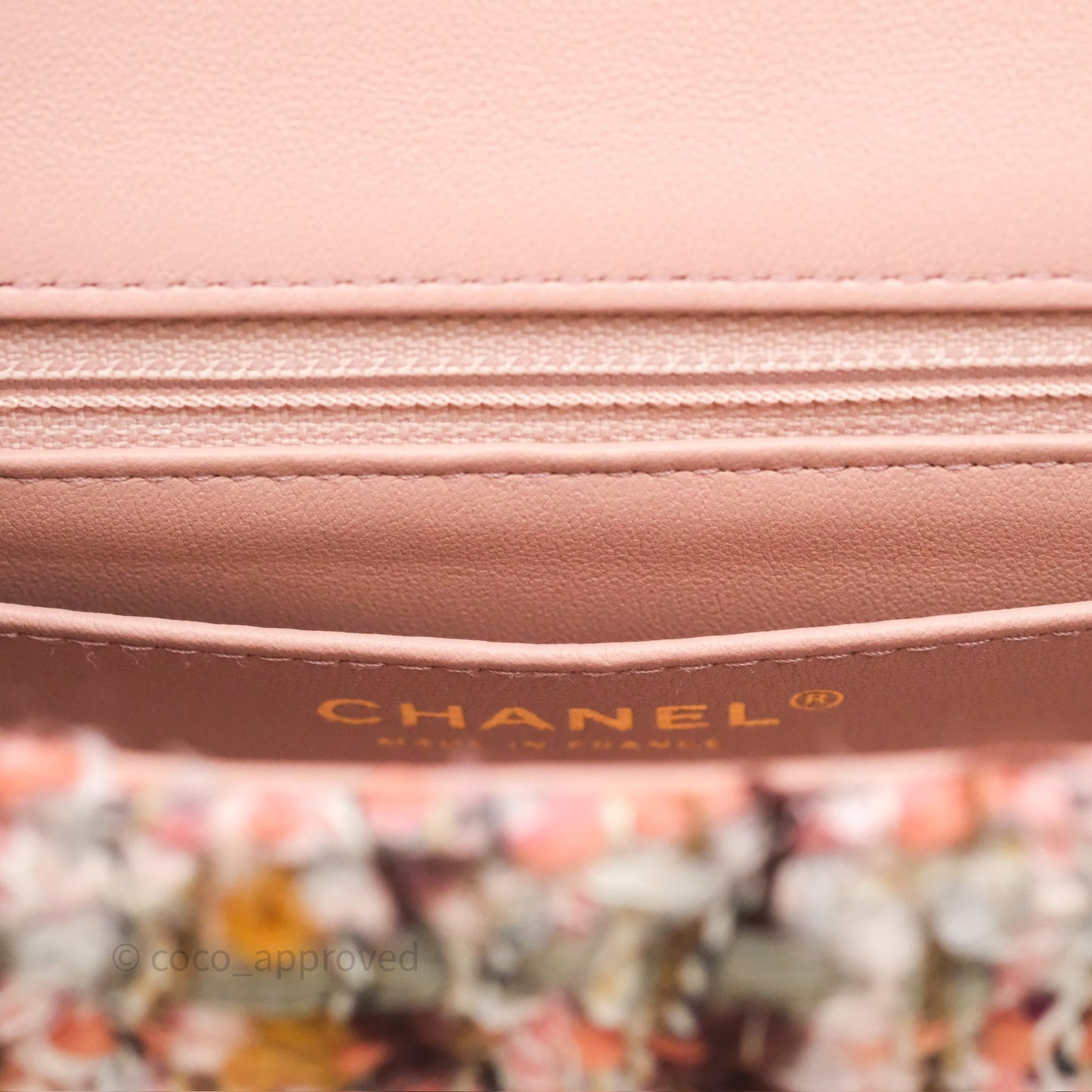 Chanel Mini Rectangular Pink Burgundy Tweed Gold Hardware 23K