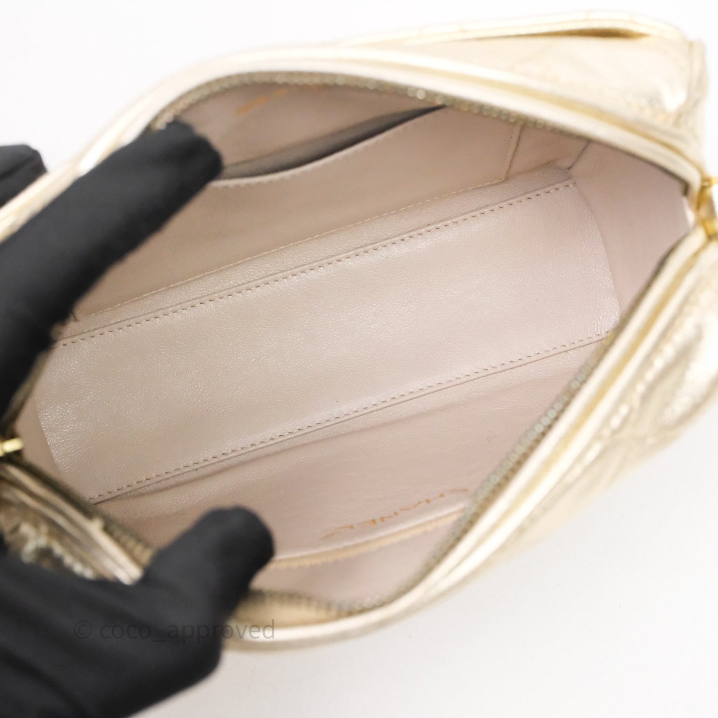 Chanel Vintage Camera Bag Gold Lambskin Gold Hardware