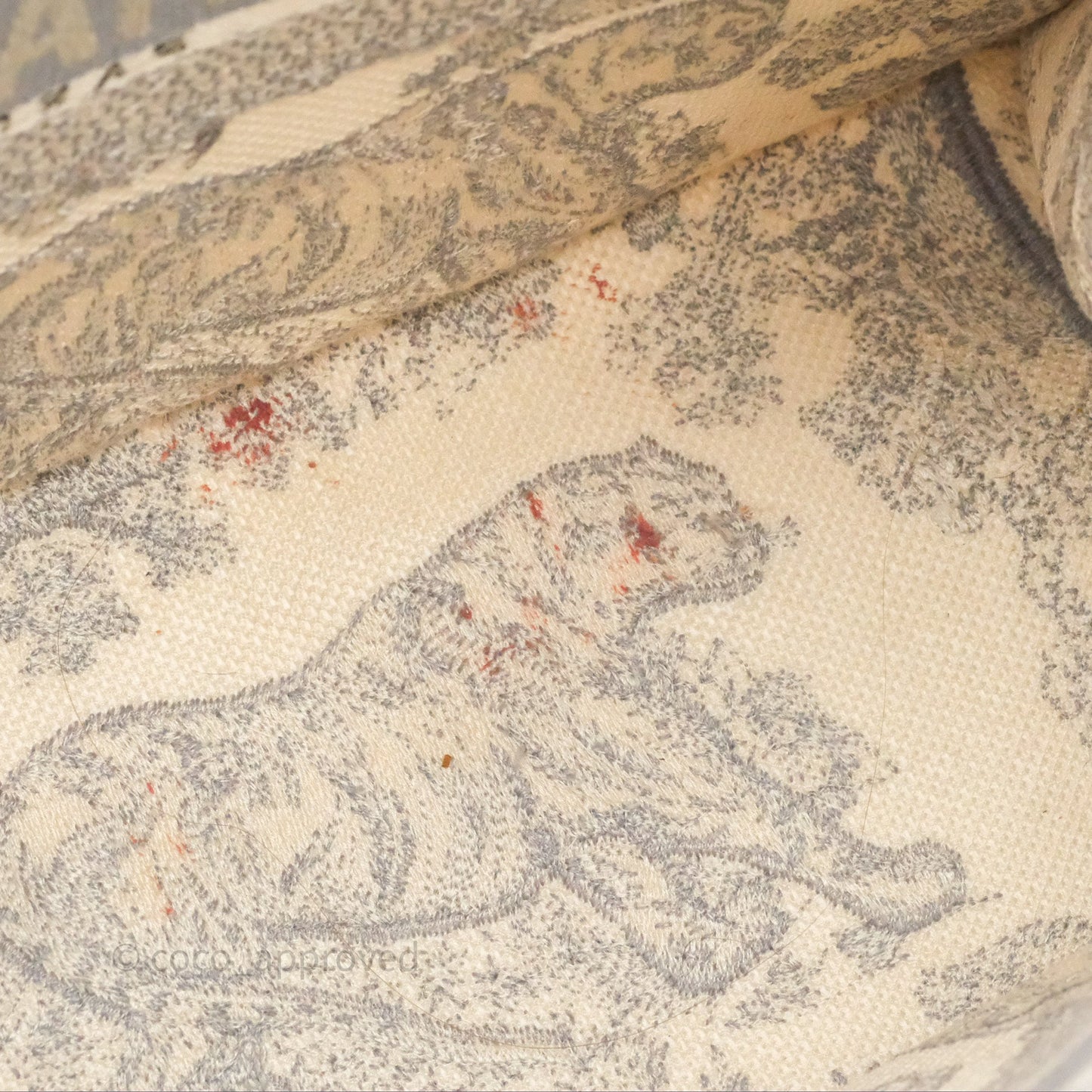 Christian Dior Medium (Old Small) Embroidered Toile De Jouy Light Grey Canvas Book Tote