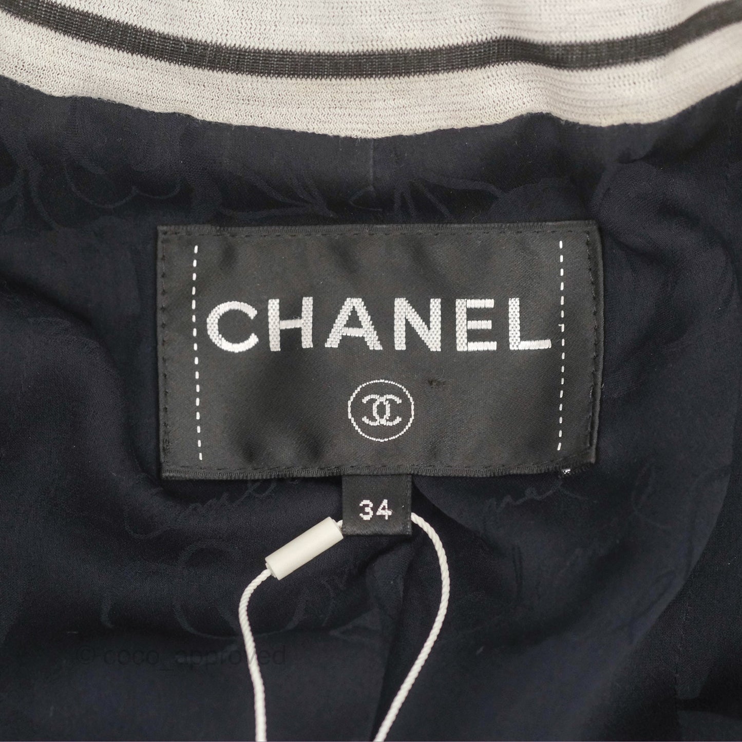 Chanel Double Zip Jacket Tweed Navy
