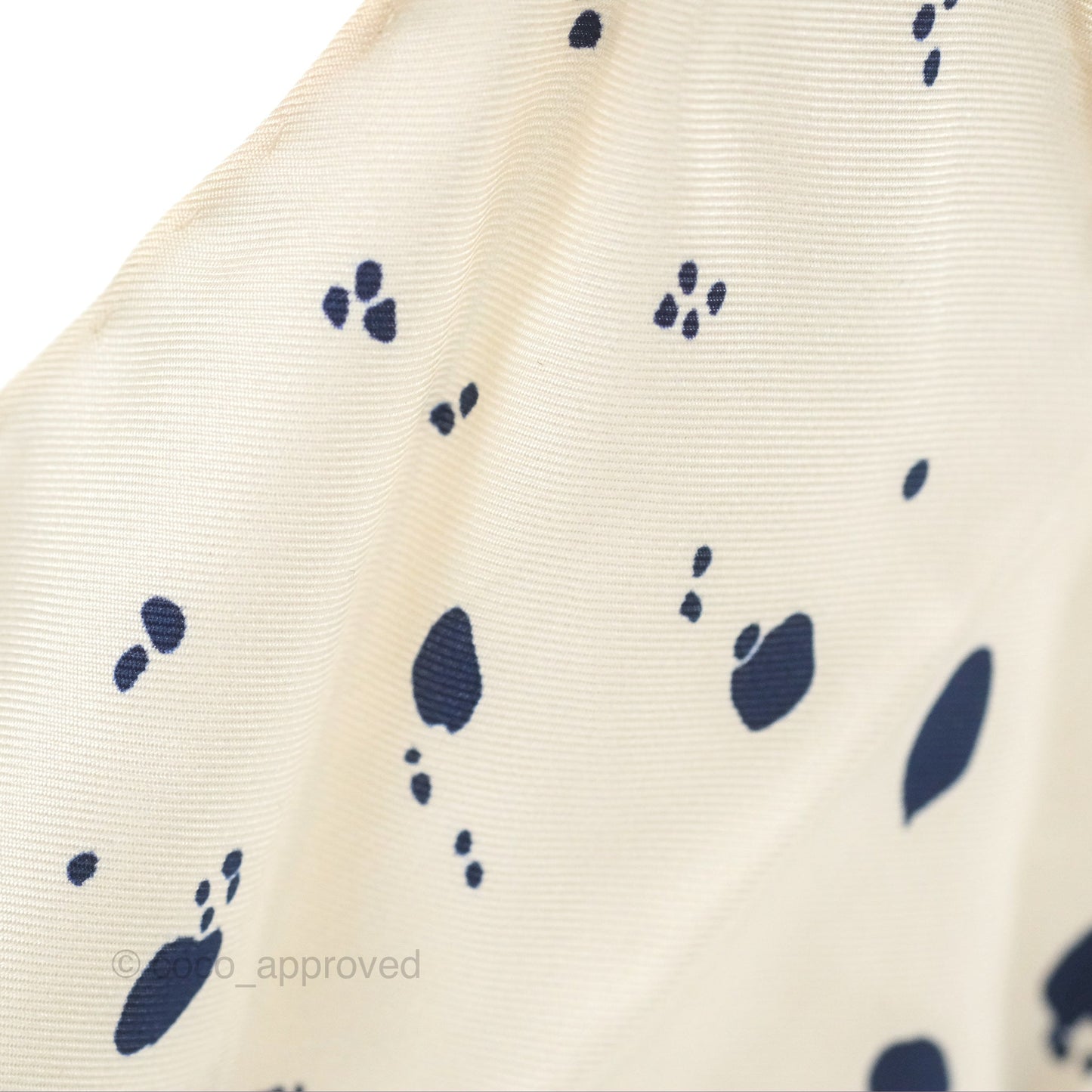 Chanel Silk Scarf Hair Accessory Ivory Navy