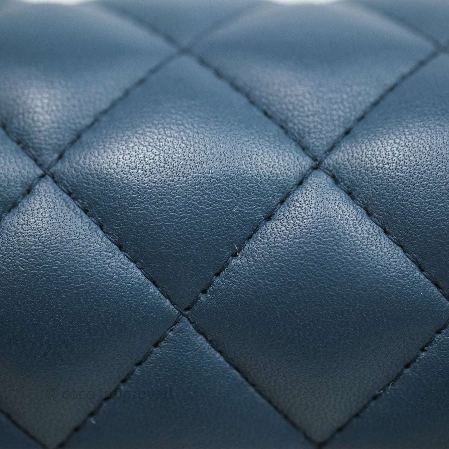 Chanel Quilted Mini Rectangular Navy Lambskin Silver Hardware