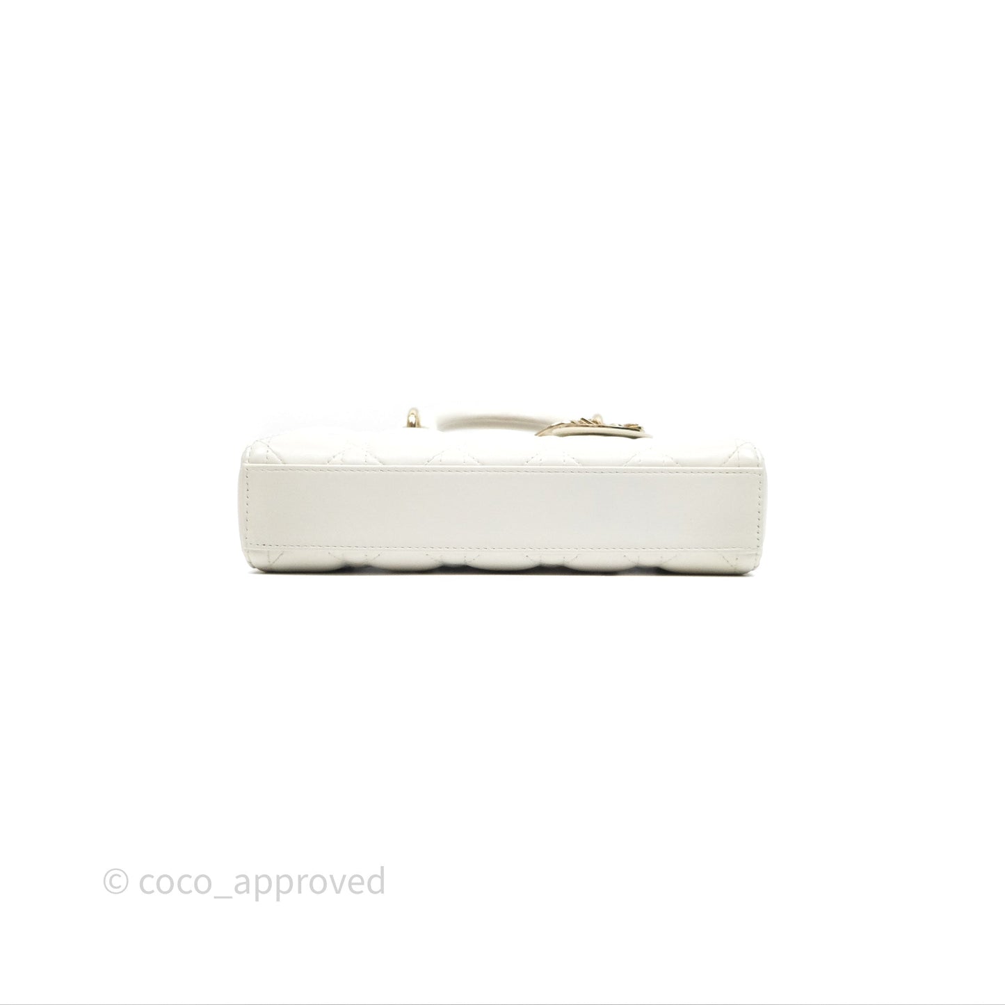 Dior Small Lady D-Joy Bag Ivory White Lambskin Cannage Gold Hardware