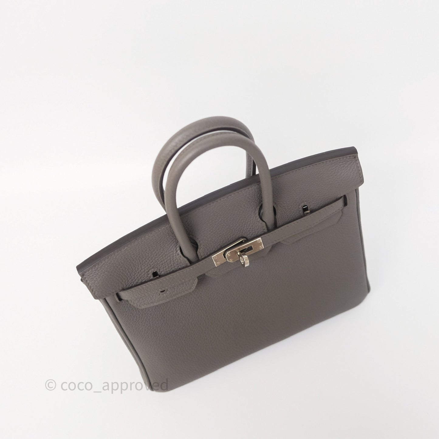Hermès Birkin 25 Retourne Gris Etain 8F Togo Palladium Hardware