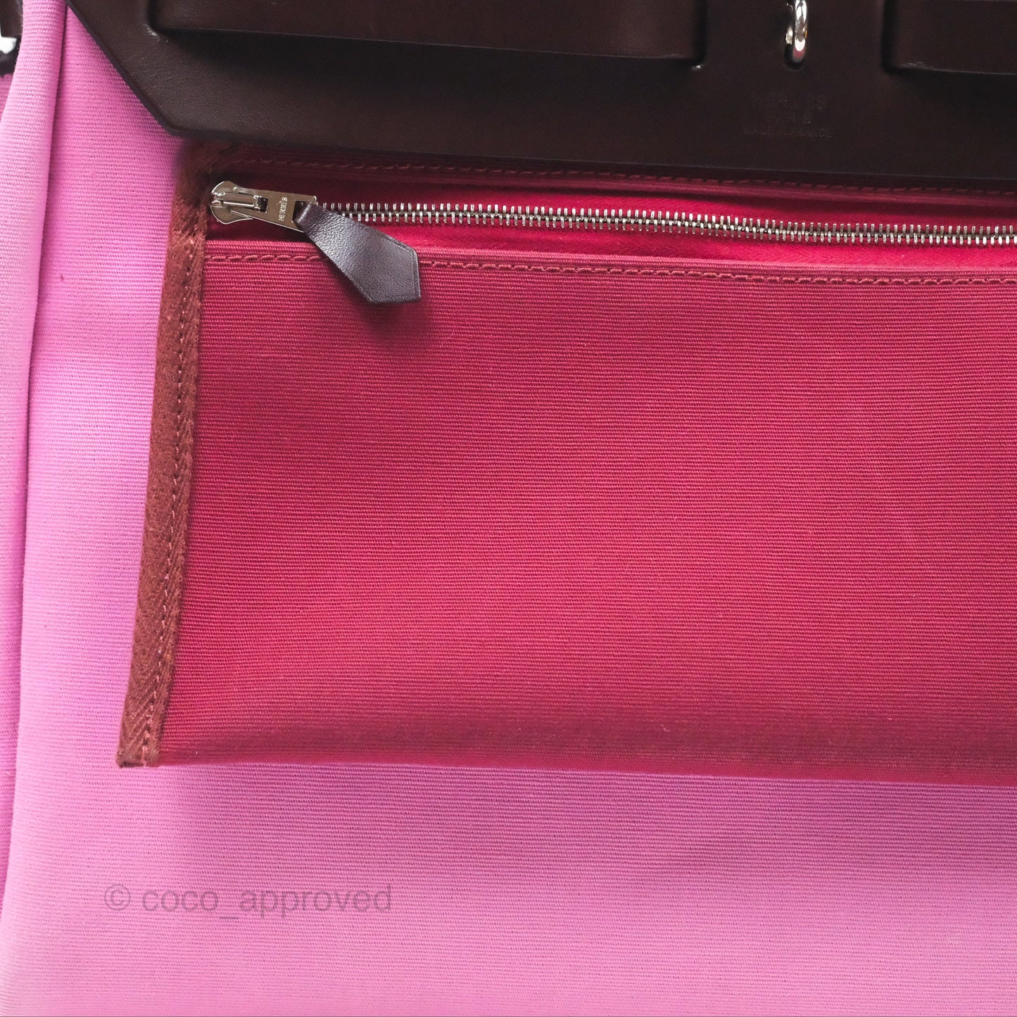 Hermès Herbag Zip 31 Retourne Rose Bubblegum L4/ Rubis B5 Canvas Palladium Hardware