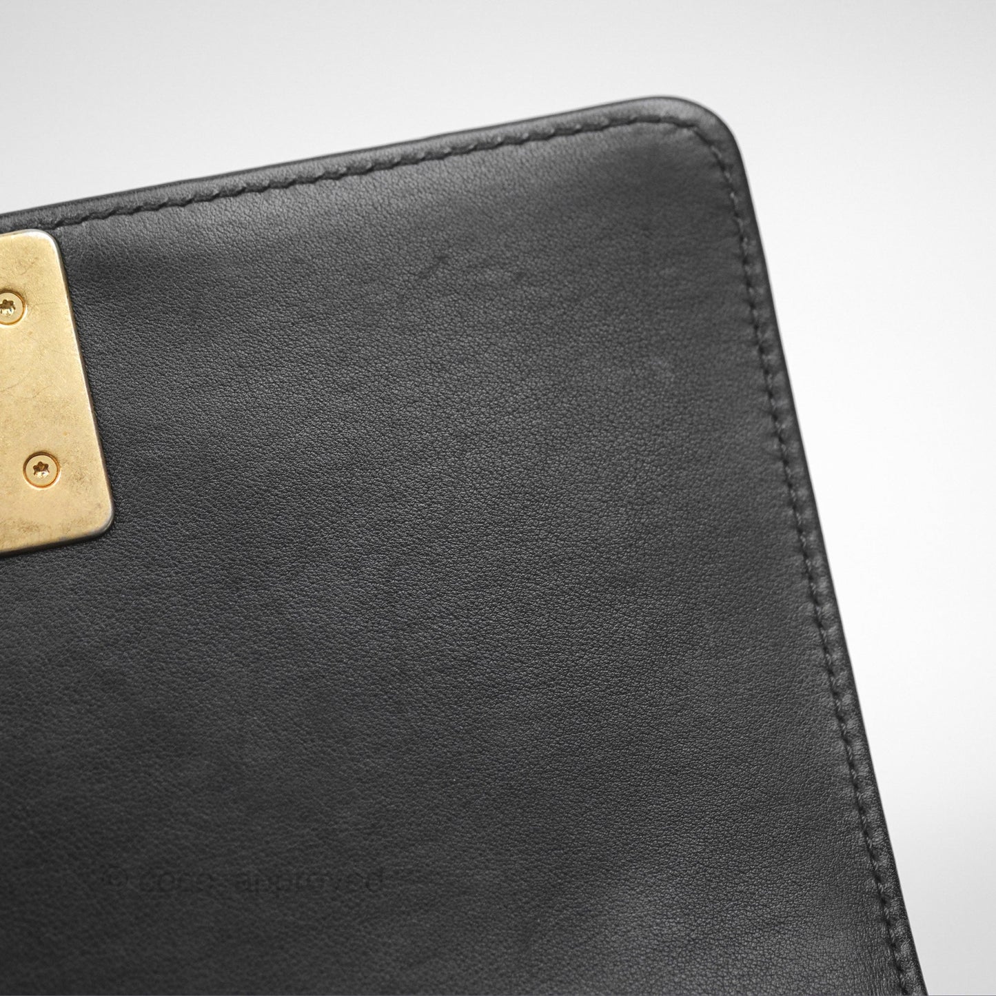 Chanel Small Boy Black Calfskin Aged Gold Hardware