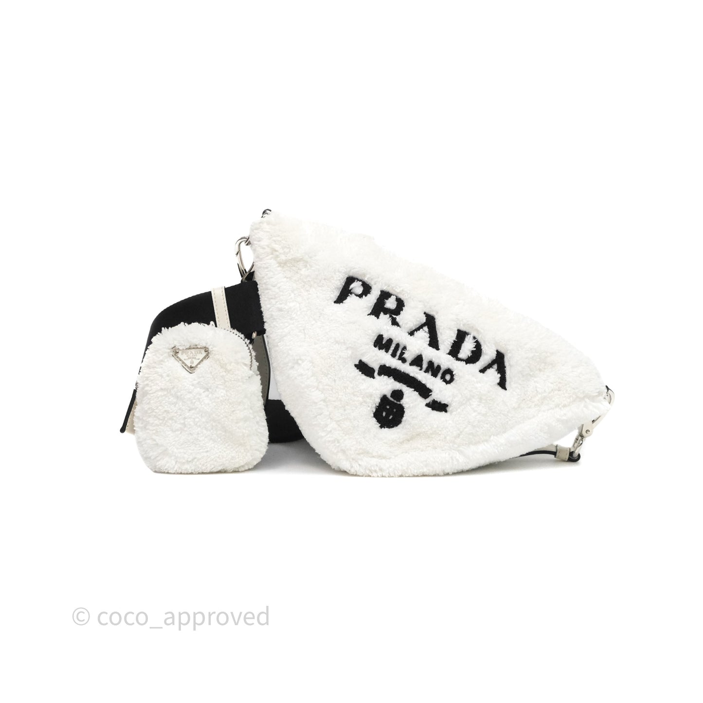 Prada Spugna Triangle White Bag