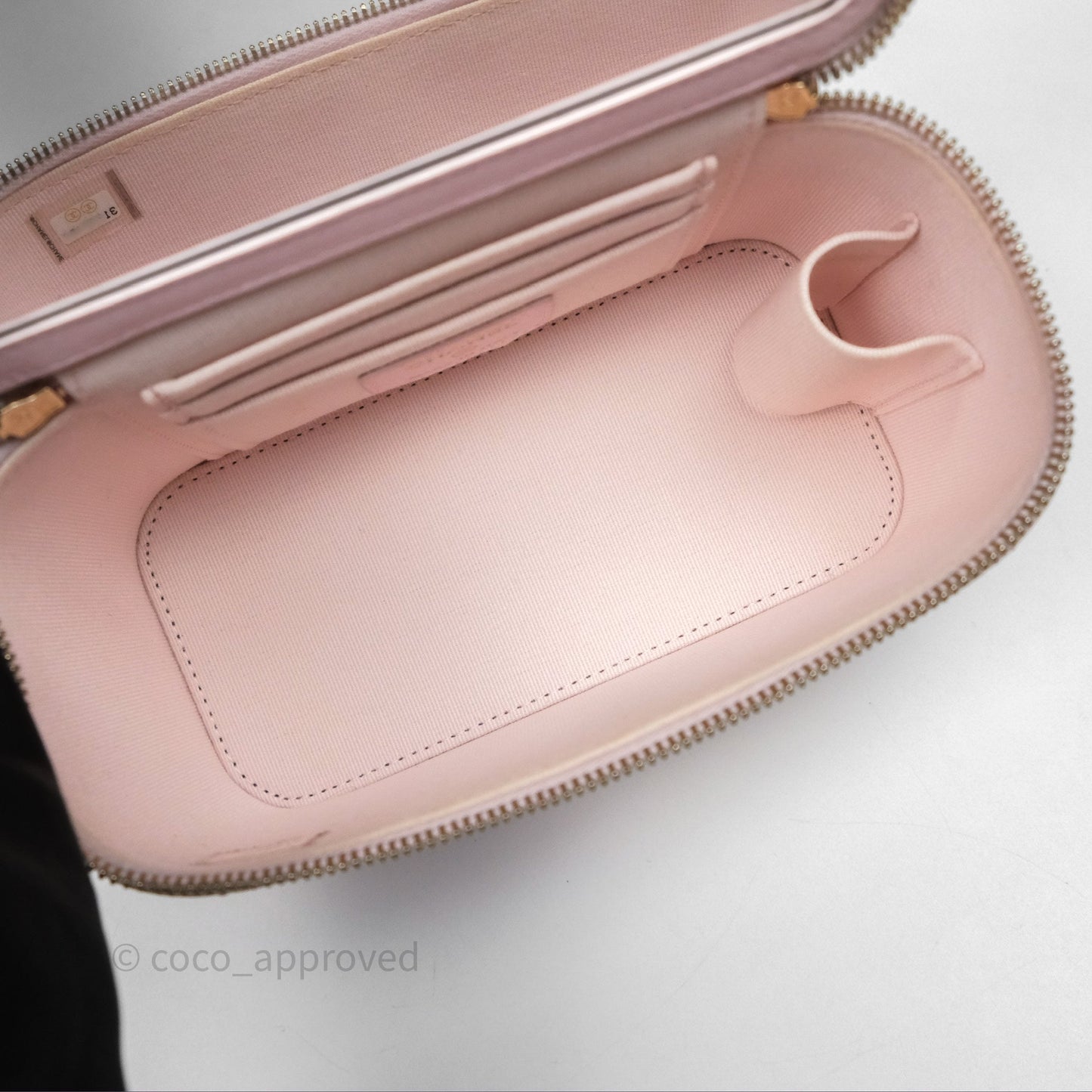 Chanel Vanity Rectangular Top Handle Light Pink Lambskin Gold Hardware