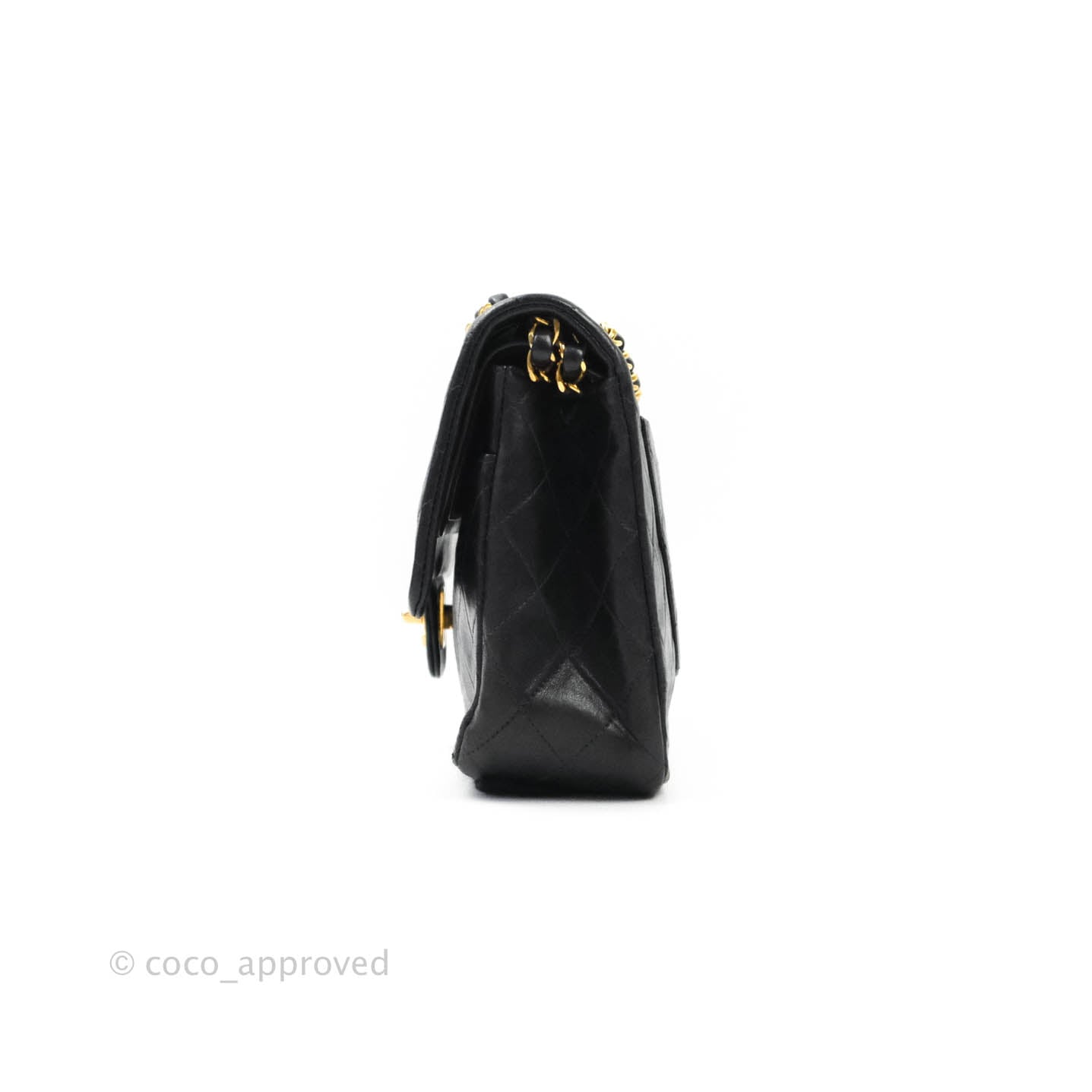 Chanel Vintage Classic Quilted Lambskin Flap Bag Black 24K Gold Hardware