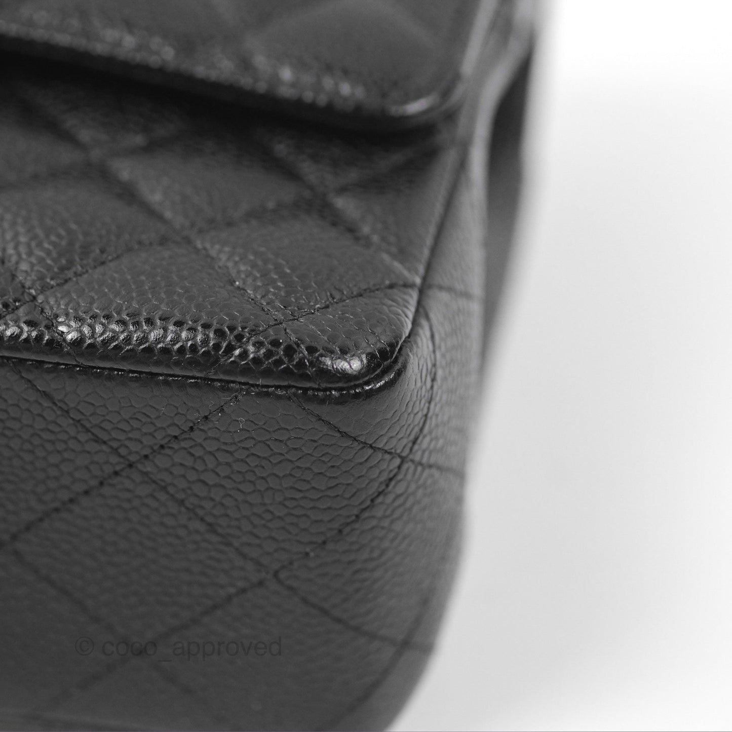 Chanel Classic M/L Medium Flap Quilted Black Caviar Silver Hardware