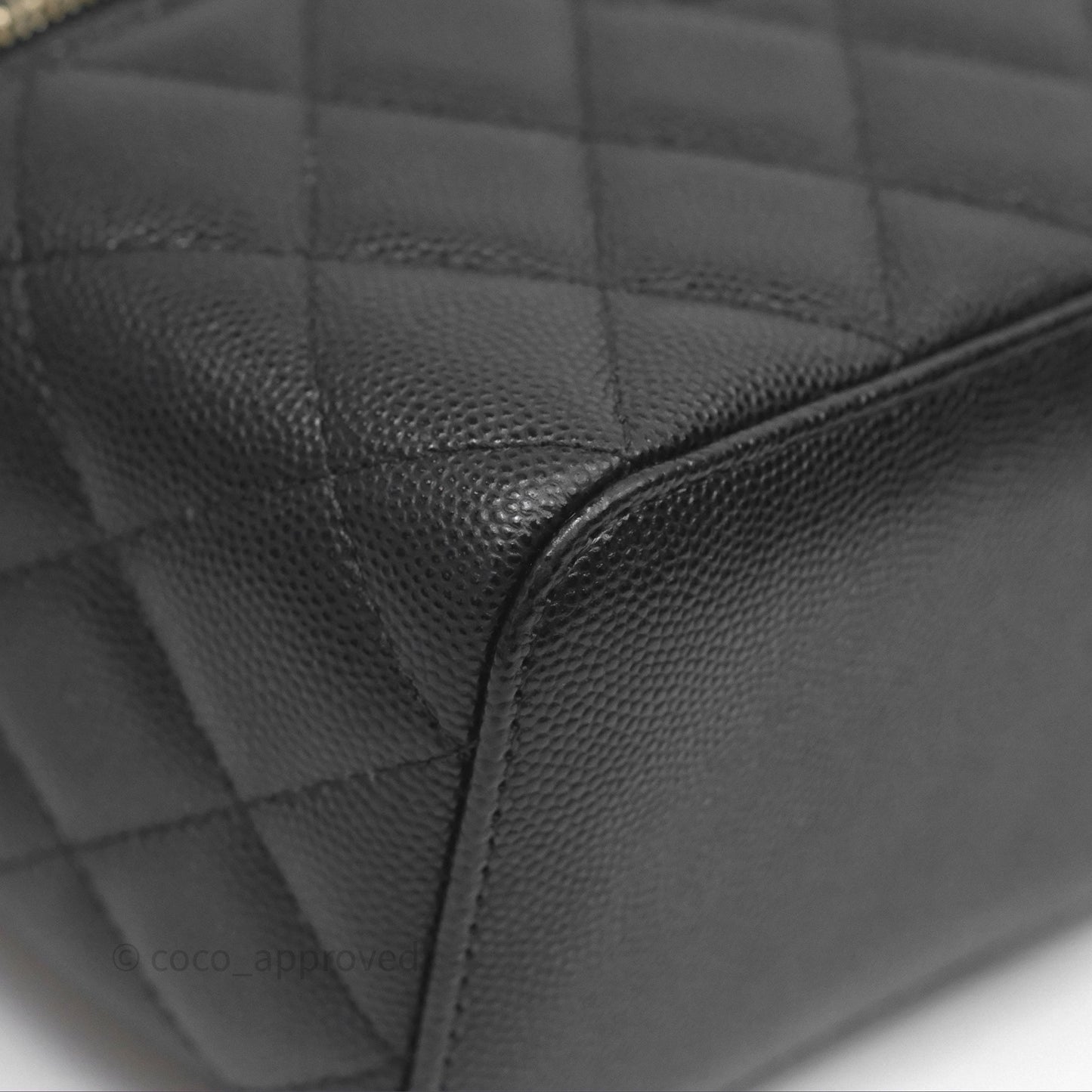 Chanel Vanity Rectangular With Chain Black Caviar Gold Hardware