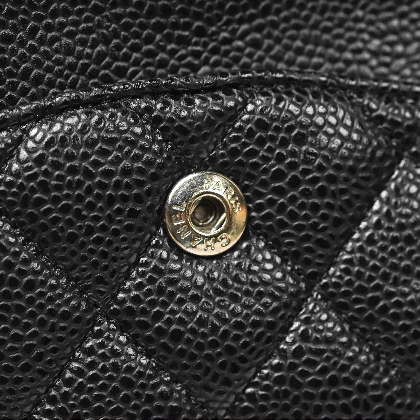 Chanel Classic M/L Medium Flap Quilted Black Caviar Silver Hardware