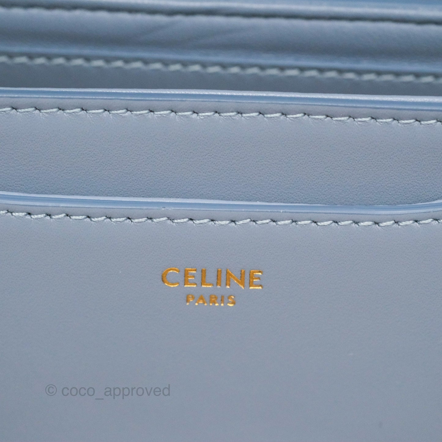 Celine Small Besace 16 Arctic Blue Natural Calfskin